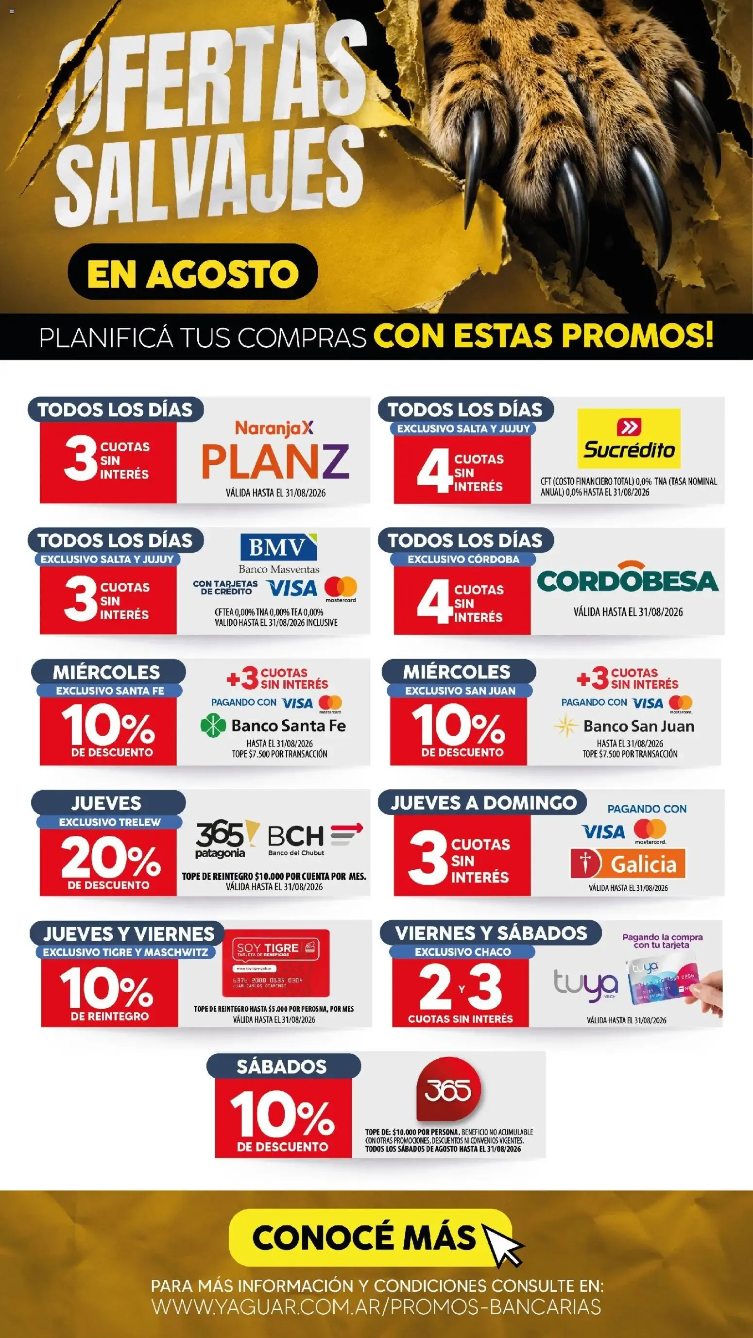 Ofertas de Yaguar - Ofertas Salvajes en Agosto 1 de agosto al 31 de agosto 2026 - Página 1 del catálogo