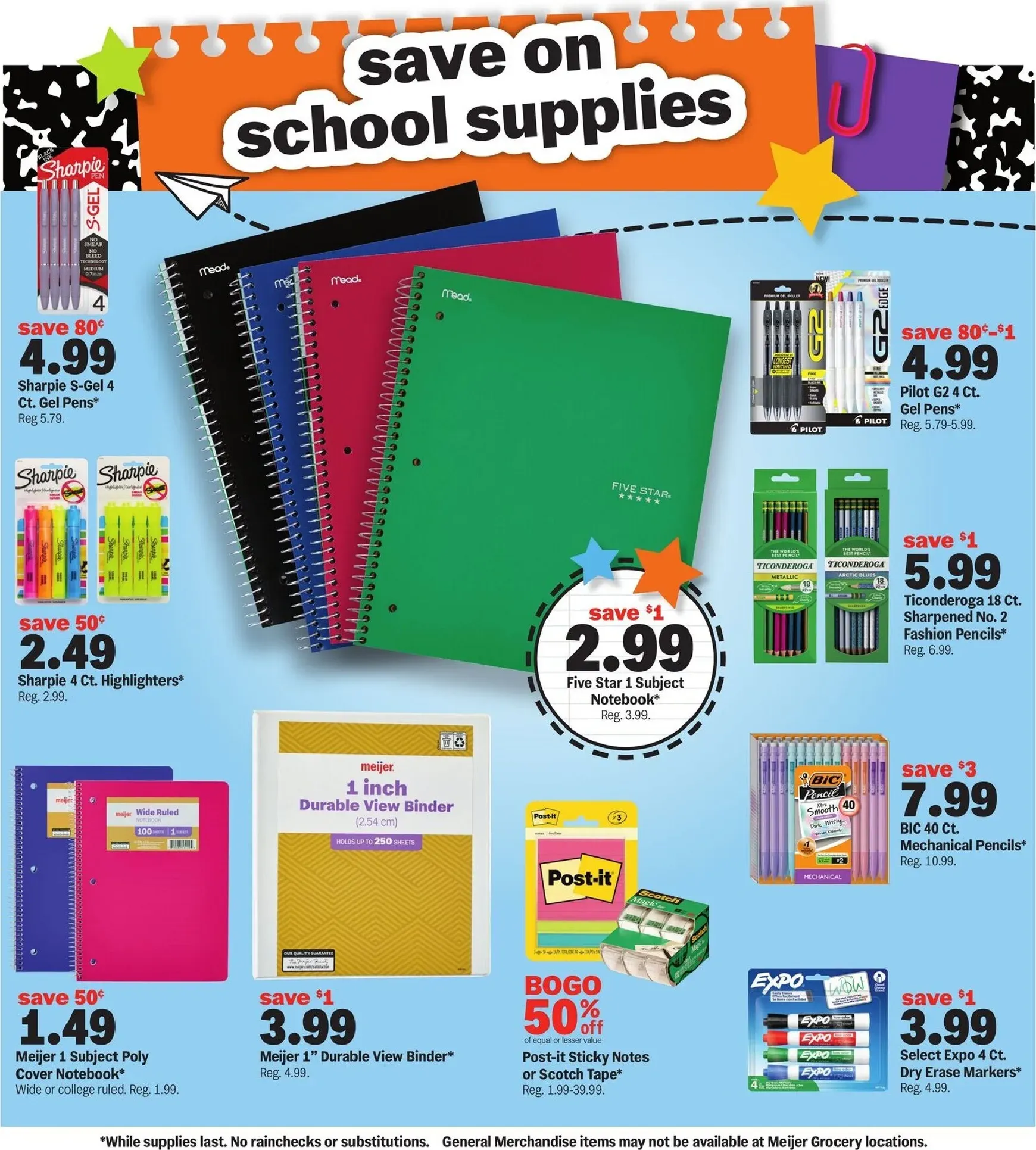 Weekly promotion Meijer School Deals Under $1 spanning from July 29 to August 11 2026 - Page 3 for Catalogue 365