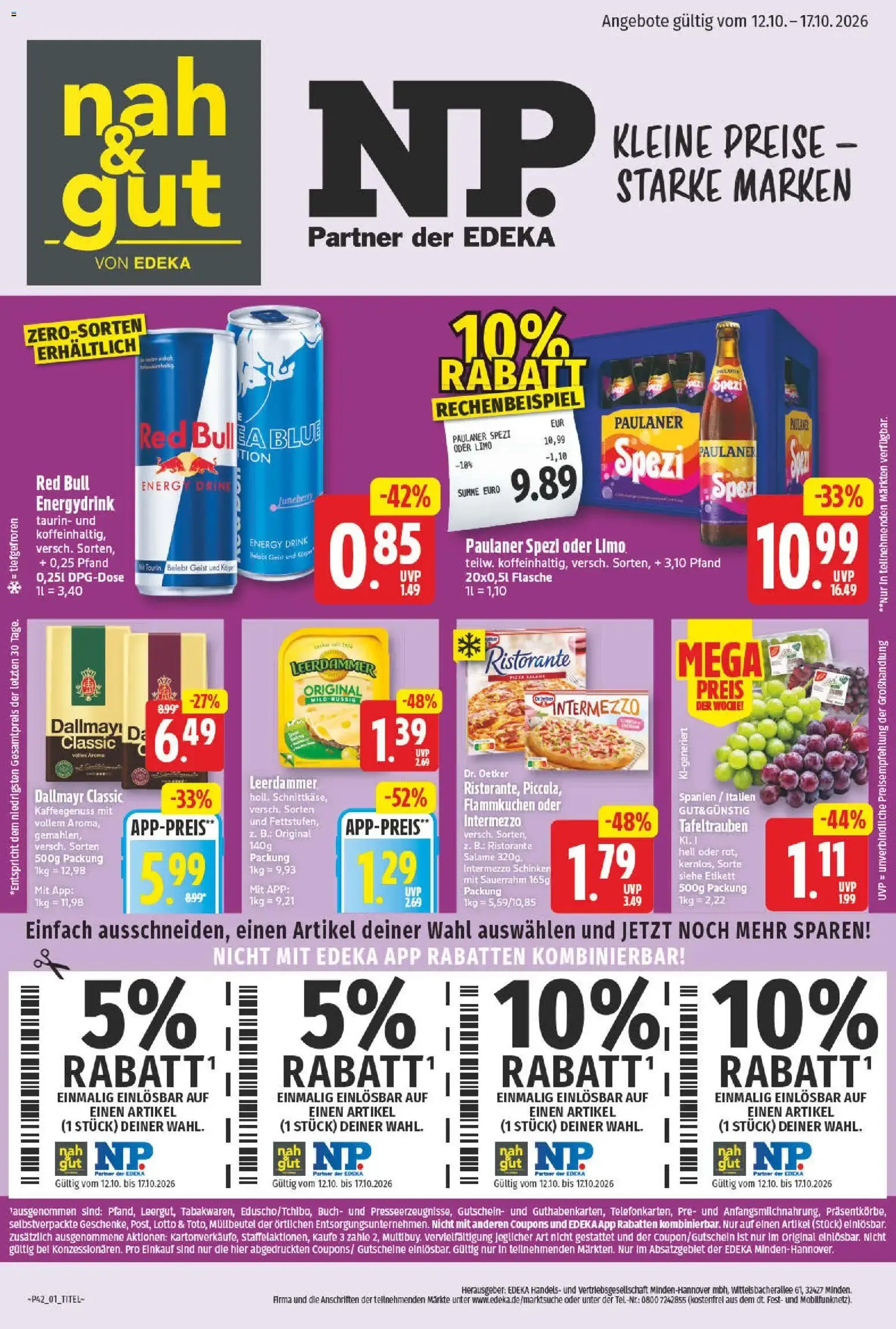 NP Discount Prospekt vom 12.10.2026 – Angebote online von 12. Oktober bis 17. Oktober 2026 - Prospekt seite 1