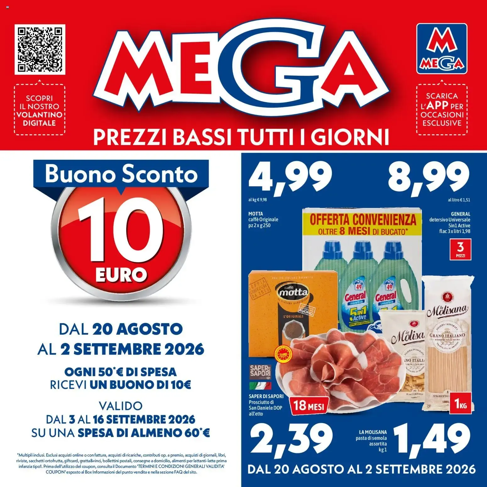 Mega Prezzi Bassi Tutti i Giorni da 20 agosto a 2 settembre di 2026 - Pagina del volantino 1