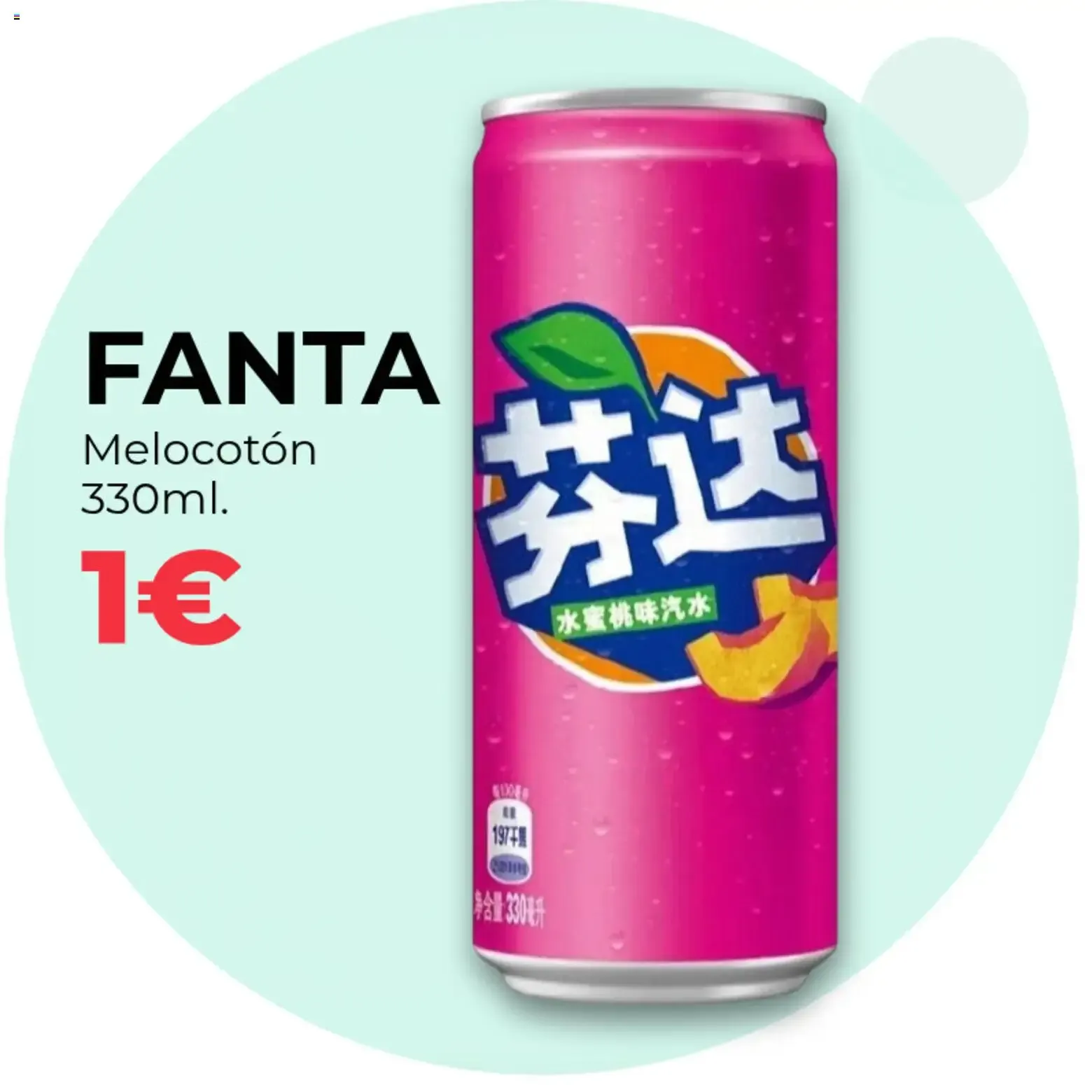 Catálogo de Fanta Melocotón 330ml. 1€ 25 de agosto al 30 de agosto 2026 - Página 1