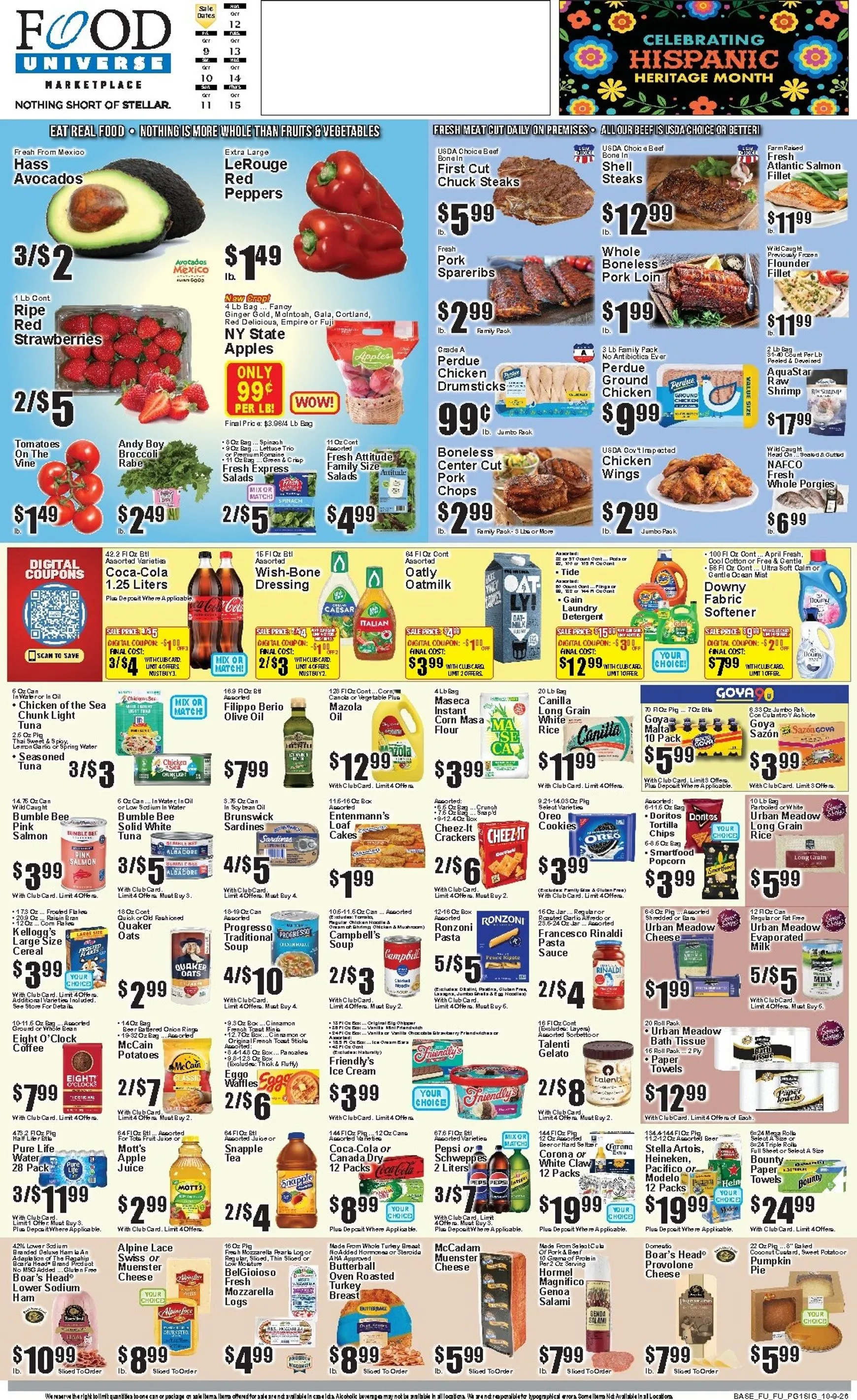 Current Food Universe leaflet valid from Friday 10/09/2026 to Thursday 10/15/2026