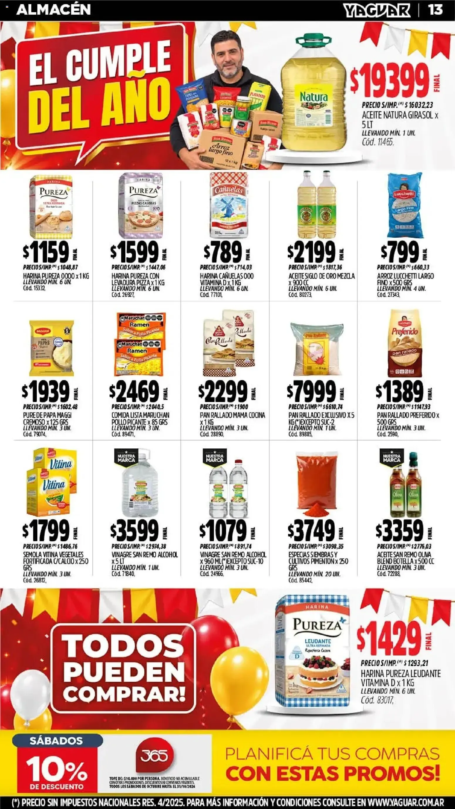 Ofertas de Mayorista Yaguar - El Cumple del Año 38 26 de octubre al 1 de noviembre 2026 - Página 14 del catálogo