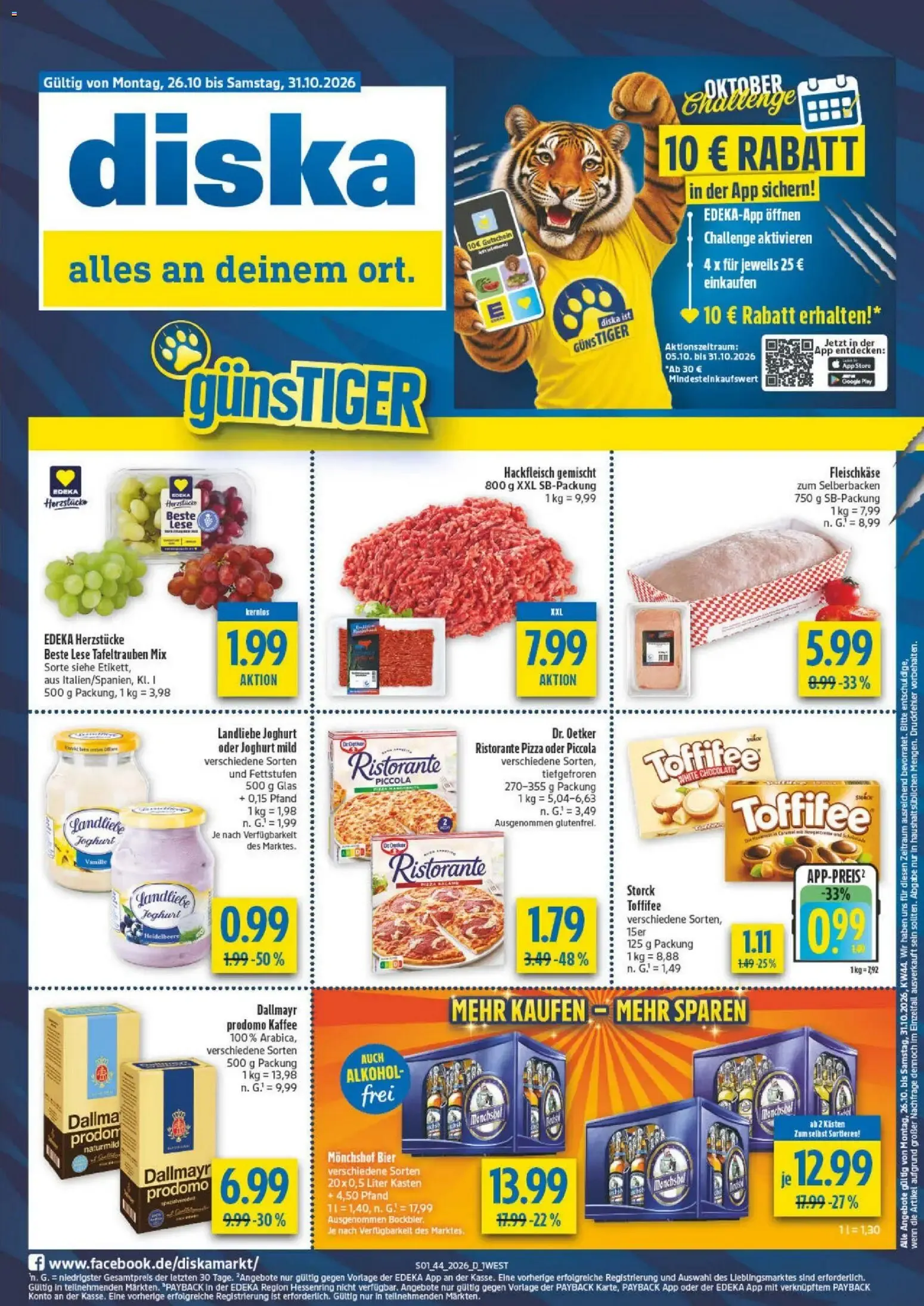 Diska Bayern (ab 26.10.2026) zum Blättern von 26. Oktober bis 31. Oktober 2026 - Prospekt seite 1
