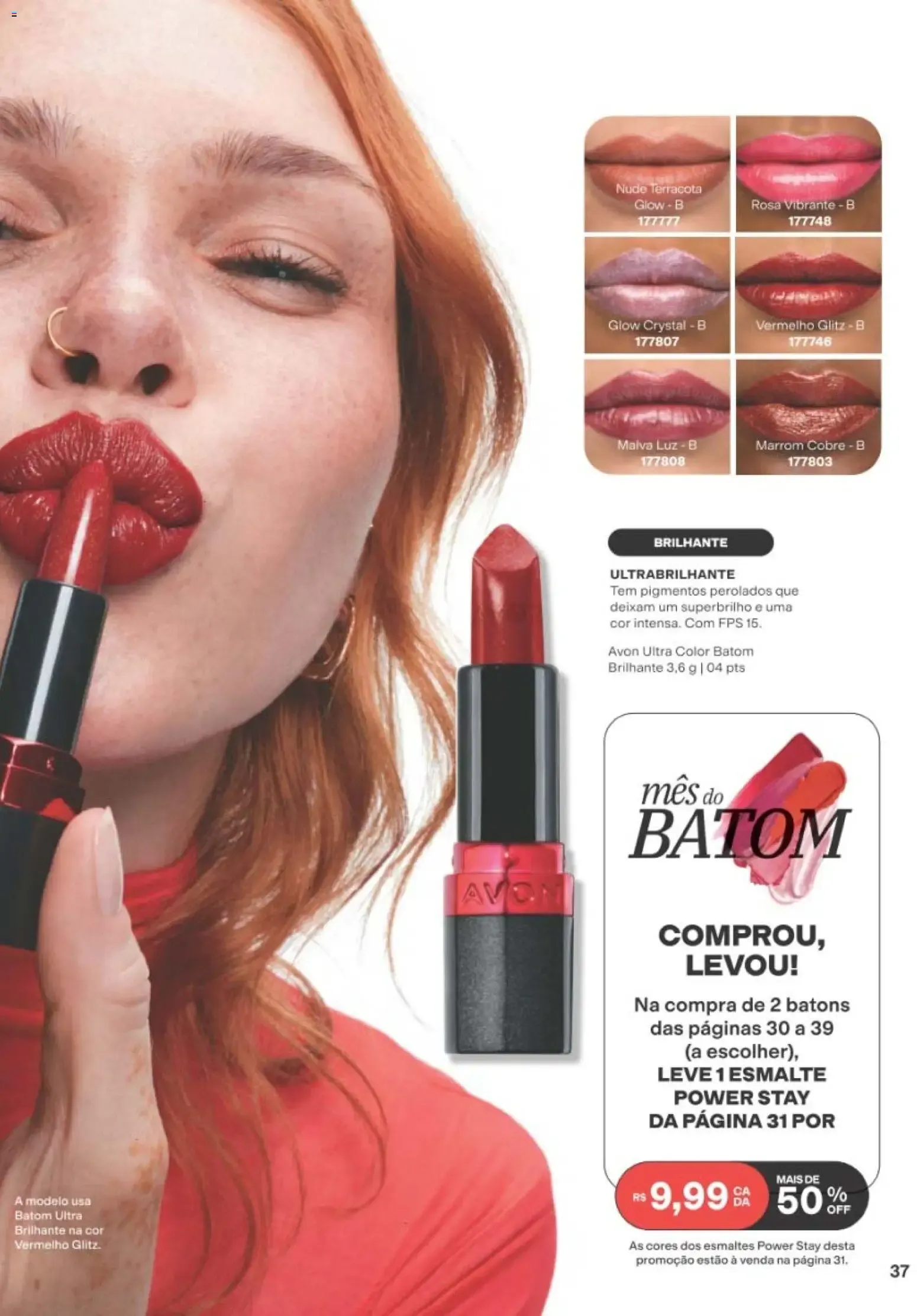 Encarte de Avon | Campanha Ciclo 12/2026 | Mês do Batom com Power Stay Matte Glitter 19 de julho até 9 de agosto 2026 - Pagina 37