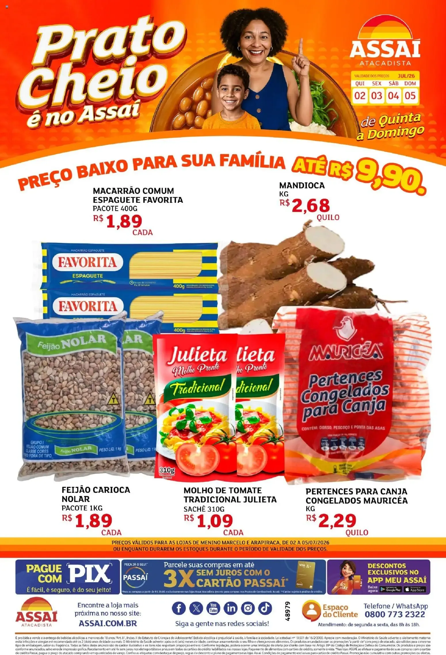 Encarte de Assaí Atacadista - Prato Cheio 2 de julho até 5 de julho 2026 - Pagina 1