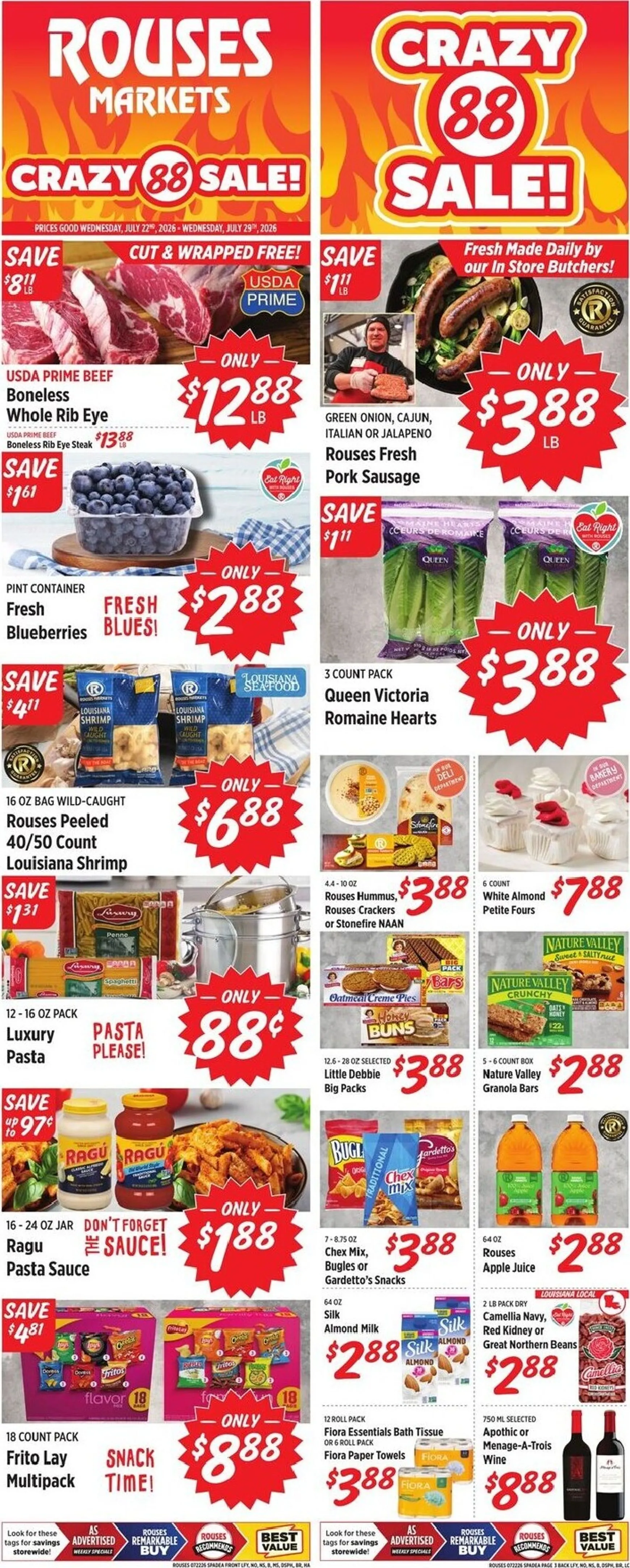 Weekly promotion Current Rouses Markets leaflet valid from Wednesday 07/22/2026 to Wednesday 07/29/2026 spanning from July 22 to July 29 2026 - Page 2 for Catalogue 365