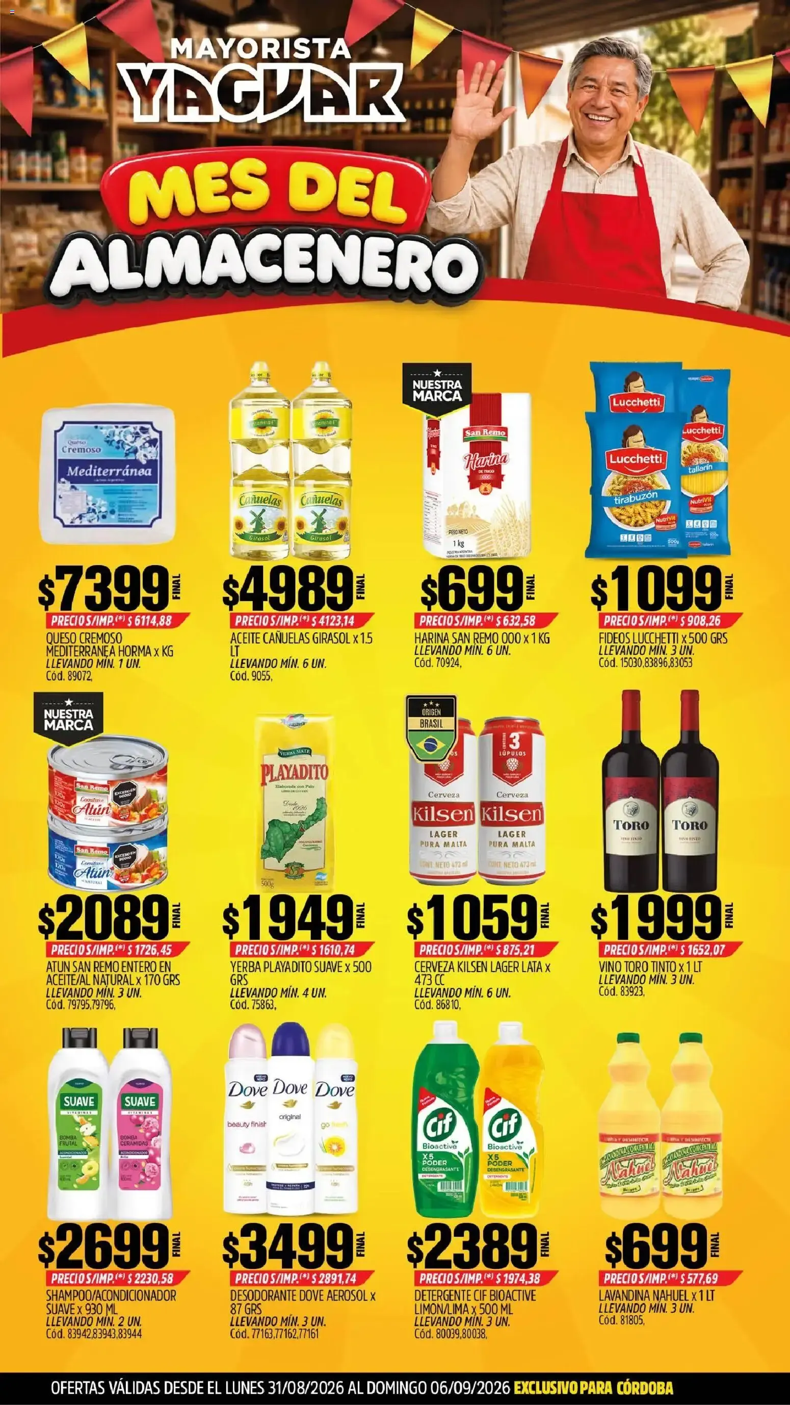 Ofertas de Mayorista Yaguar - Mes del Almacenero 31 de agosto al 6 de septiembre 2026 - Página 1 del catálogo