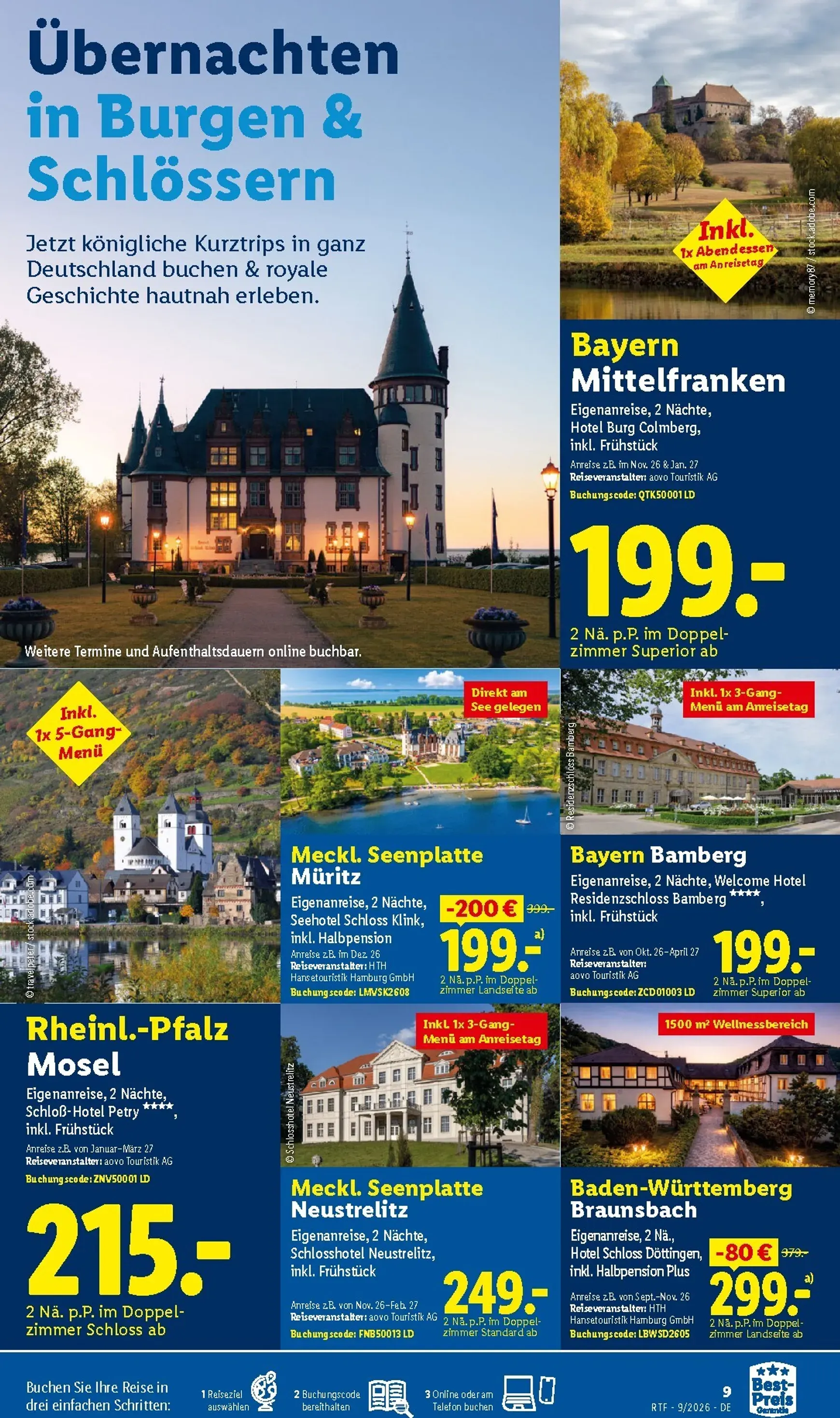 Lidl - Reise Highlights Prospekt – von Samstag 12.09.2026 bis Donnerstag 15.10.2026 von 12. September bis 15. Oktober 2026 - Prospekt seite 9