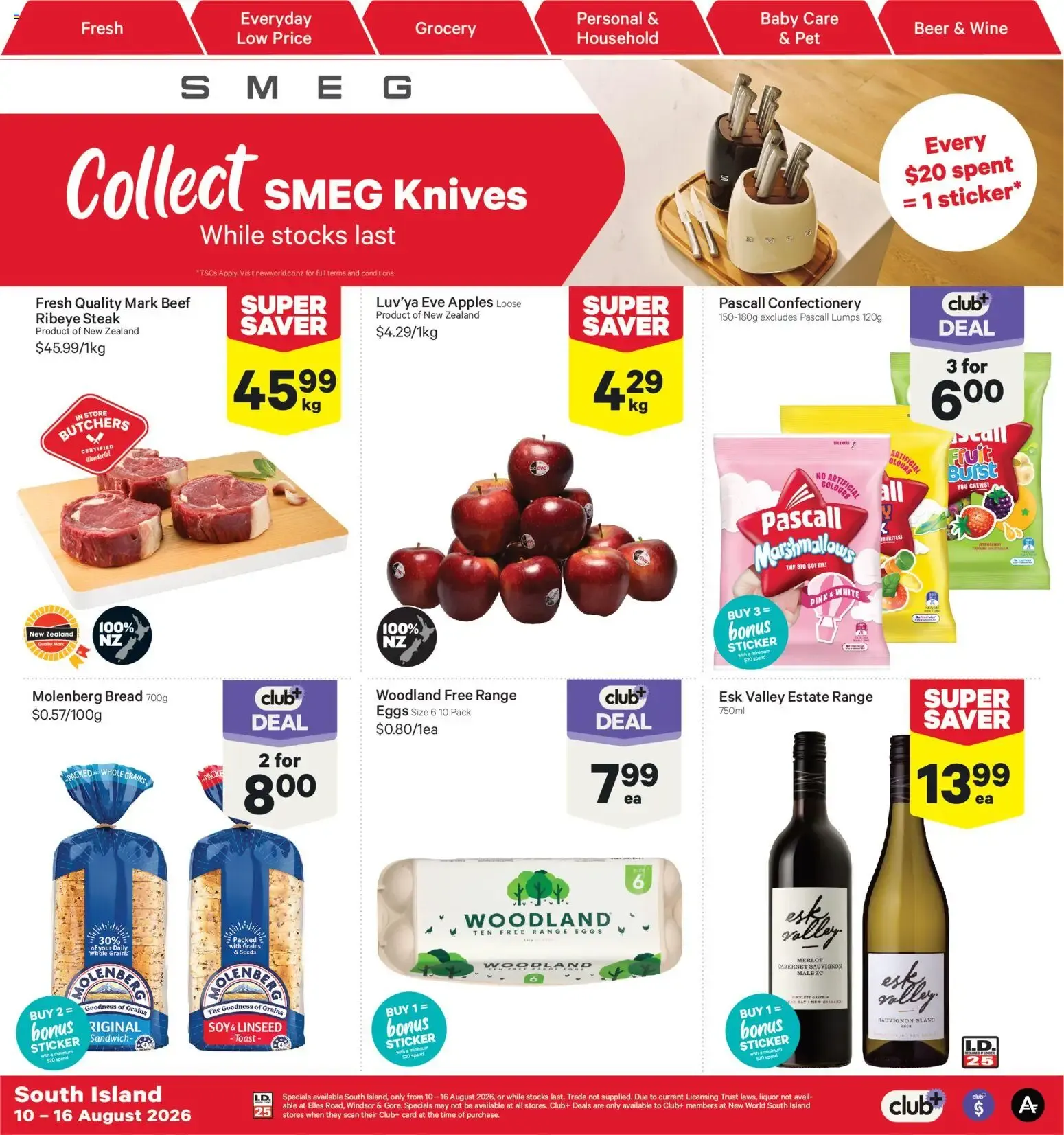 New World South Island: Ofertas Semanales y Promoción Cuchillos SMEG from 10 August to 16 August 2026 - Catalogue Page 1