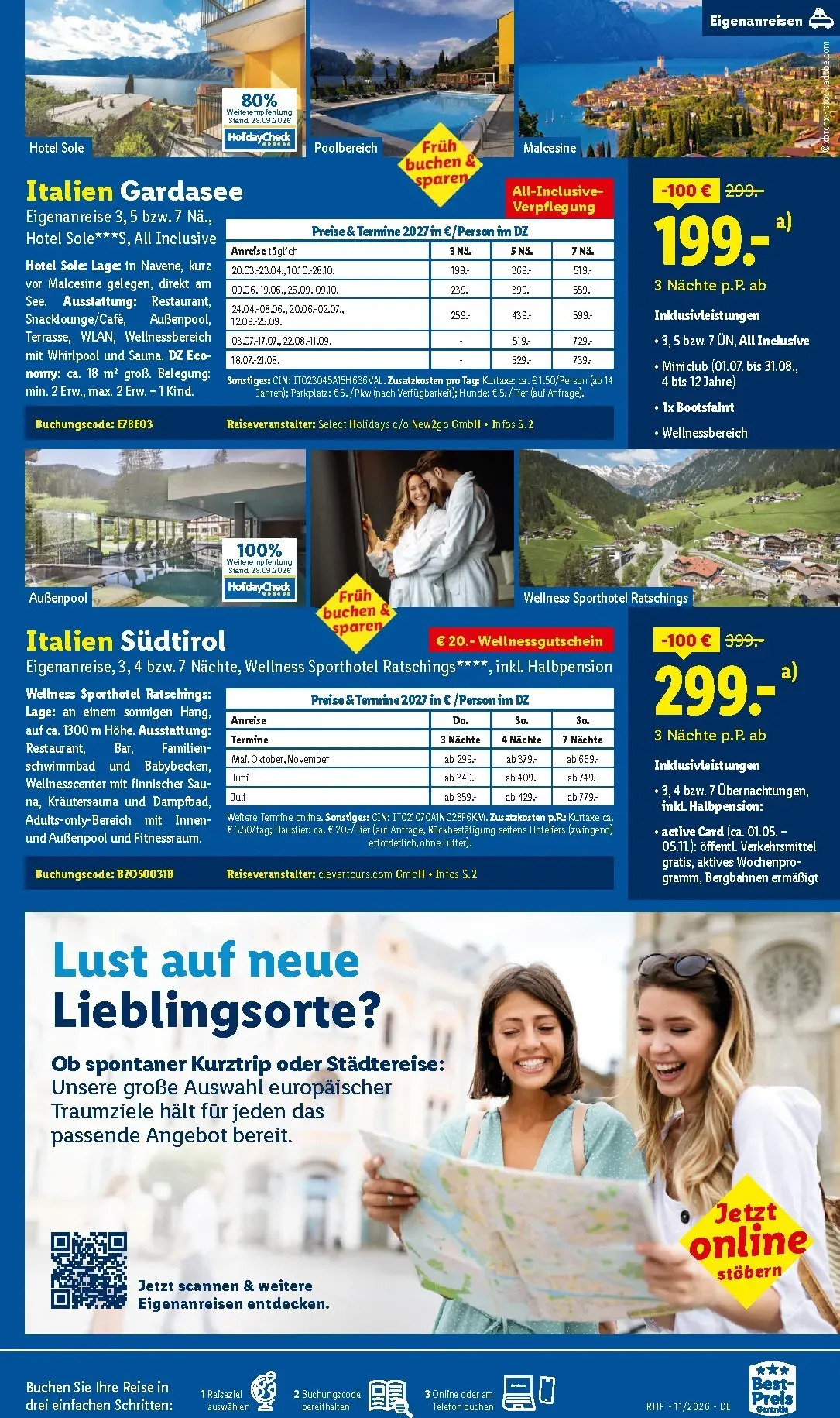 Lidl - Reise-Highlights Prospekt – von Mittwoch 28.10.2026 bis Montag 30.11.2026 von 28. Oktober bis 30. November 2026 - Prospekt seite 11