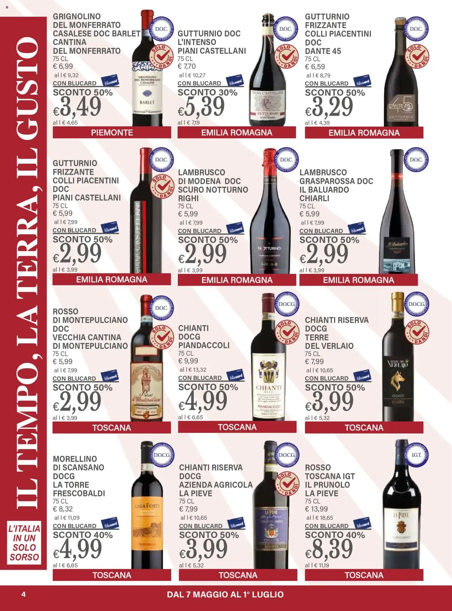 Il Tempo, La Terra, Il Gusto - L'Italia in un solo sorso da 7 maggio a 1 luglio di 2026 - Pagina del volantino 4