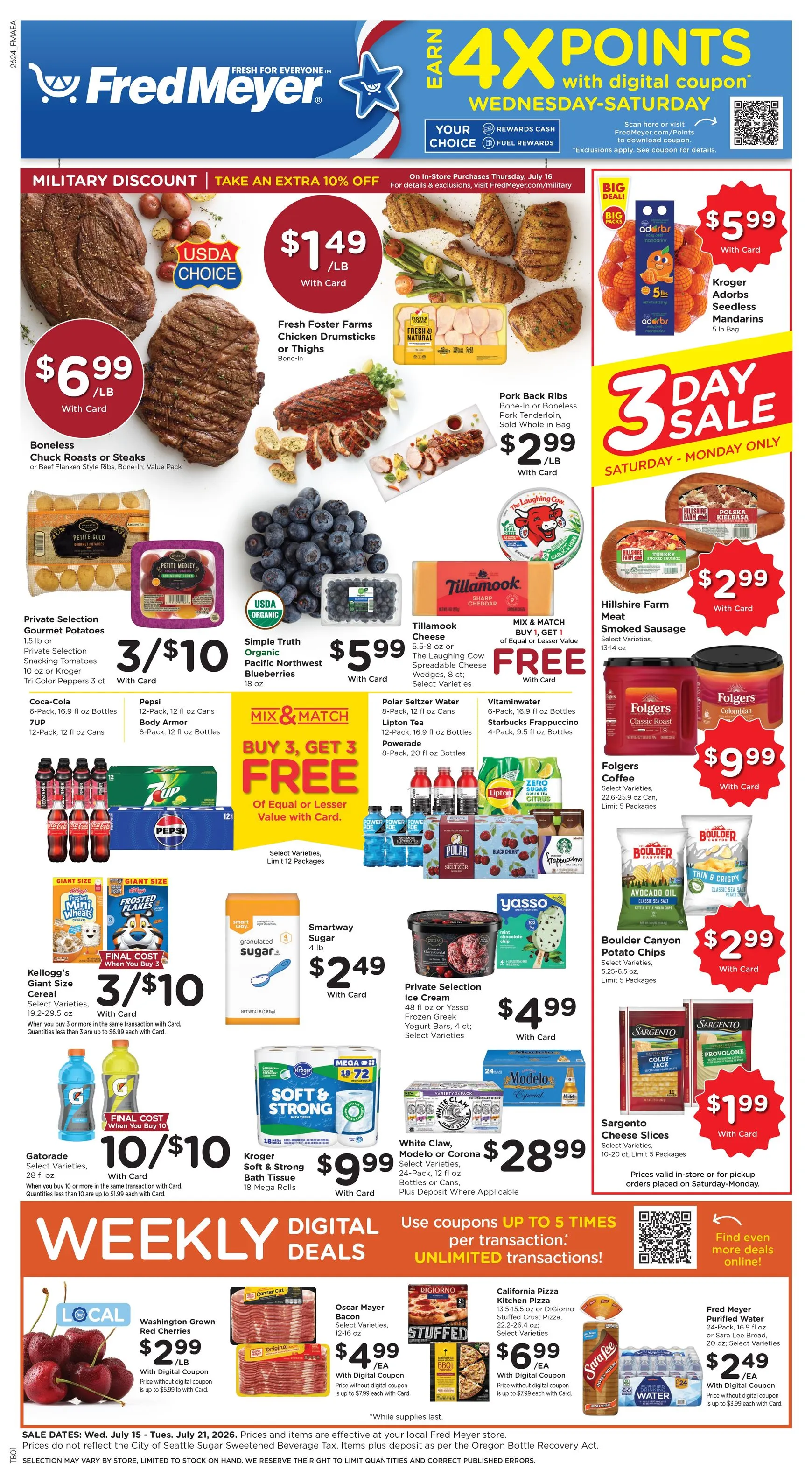 Current Fred Meyer leaflet valid from Wednesday 07/15/2026 to Tuesday 07/21/2026