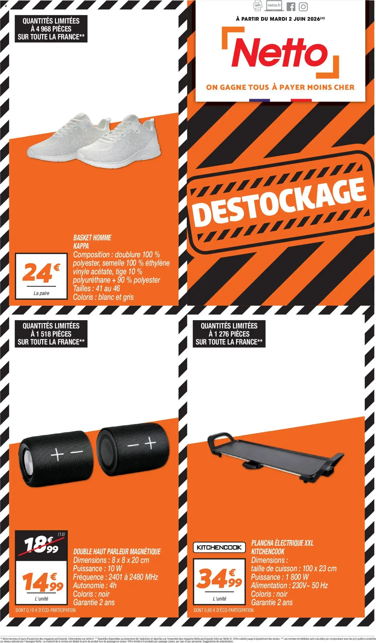 Netto - Destockage de juin à partir du 02/06/2026 - promo en ligne du 2 juin au 30 juin 2026 - Catalogue page 1