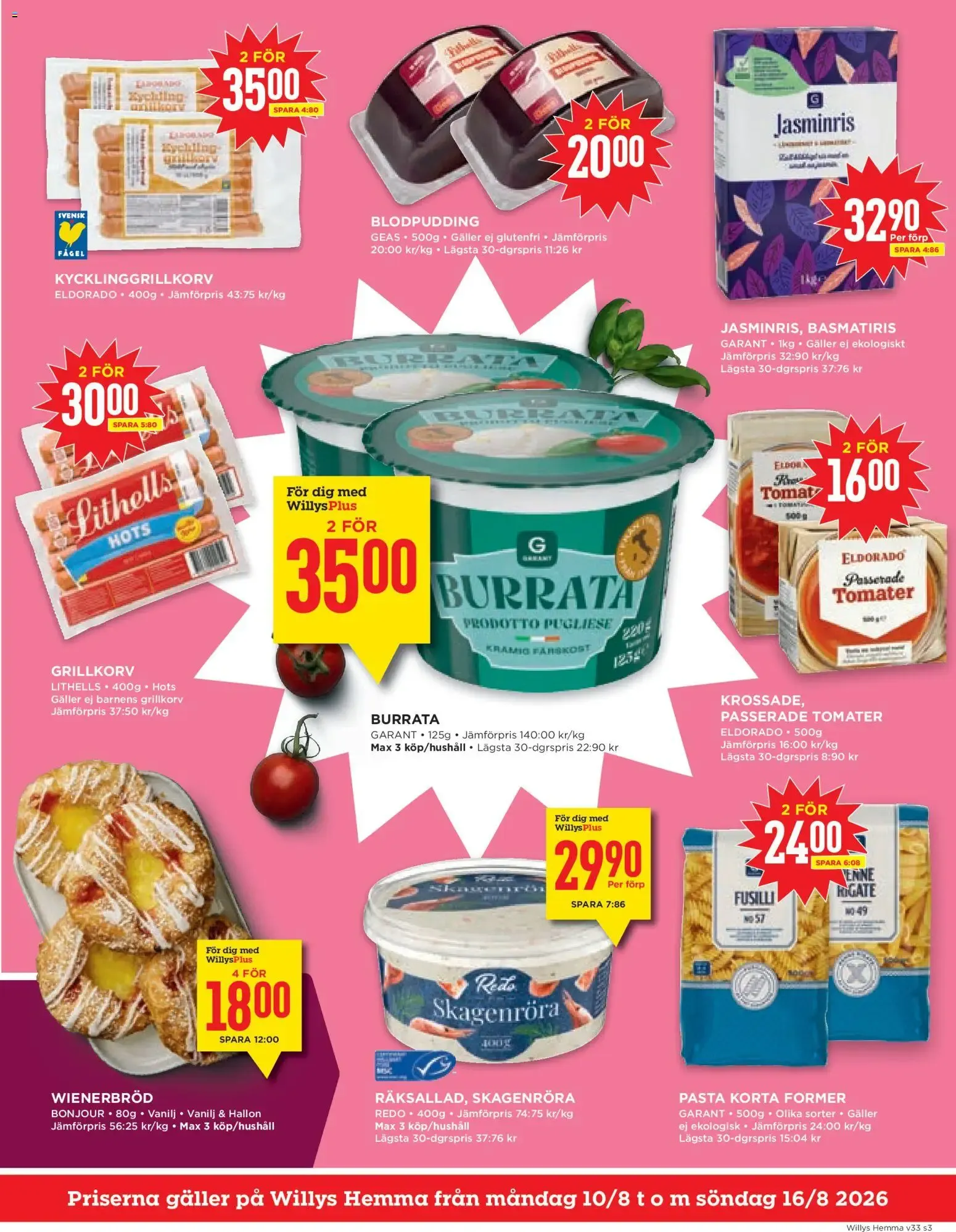 Willys erbjudanden Hemma från 10/08/2026 - 16/08/2026 > Reklamblad nuvarande rabatter från 10 augusti till 16 augusti 2026 - Reklamblad sidor 3
