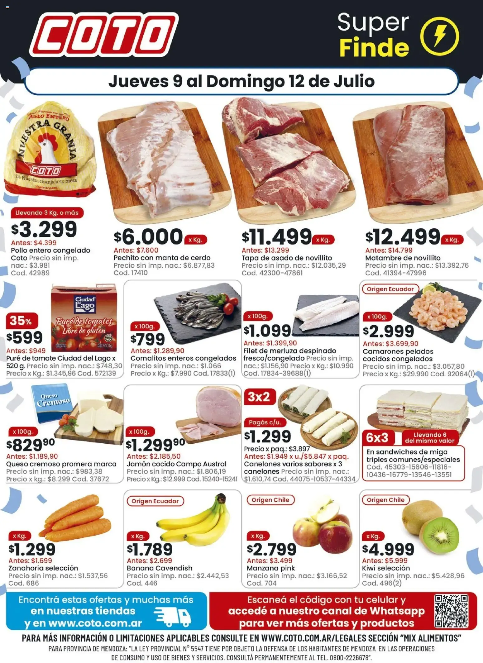 Ofertas de Super Finde Coto 9 de julio al 12 de julio 2026 - Página 1 del catálogo