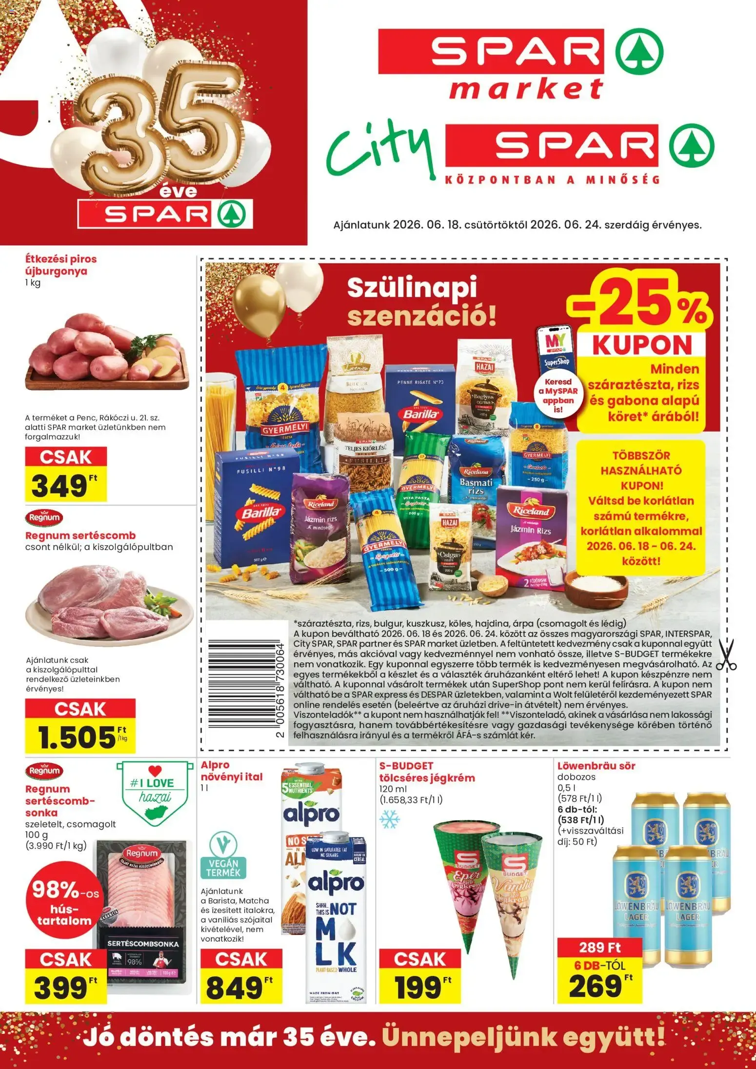 Katalógus Spar City szórólap - 2026.06.18.-tól június 18.-tól június 24.-ig 2026. - Oldal 1