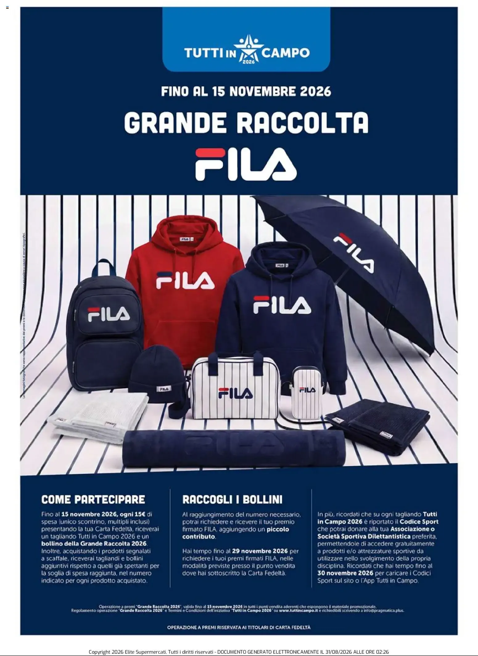 Grande Raccolta Fila - Tutti in Campo 2026 da 31 agosto a 15 novembre di 2026 - Pagina del volantino 2