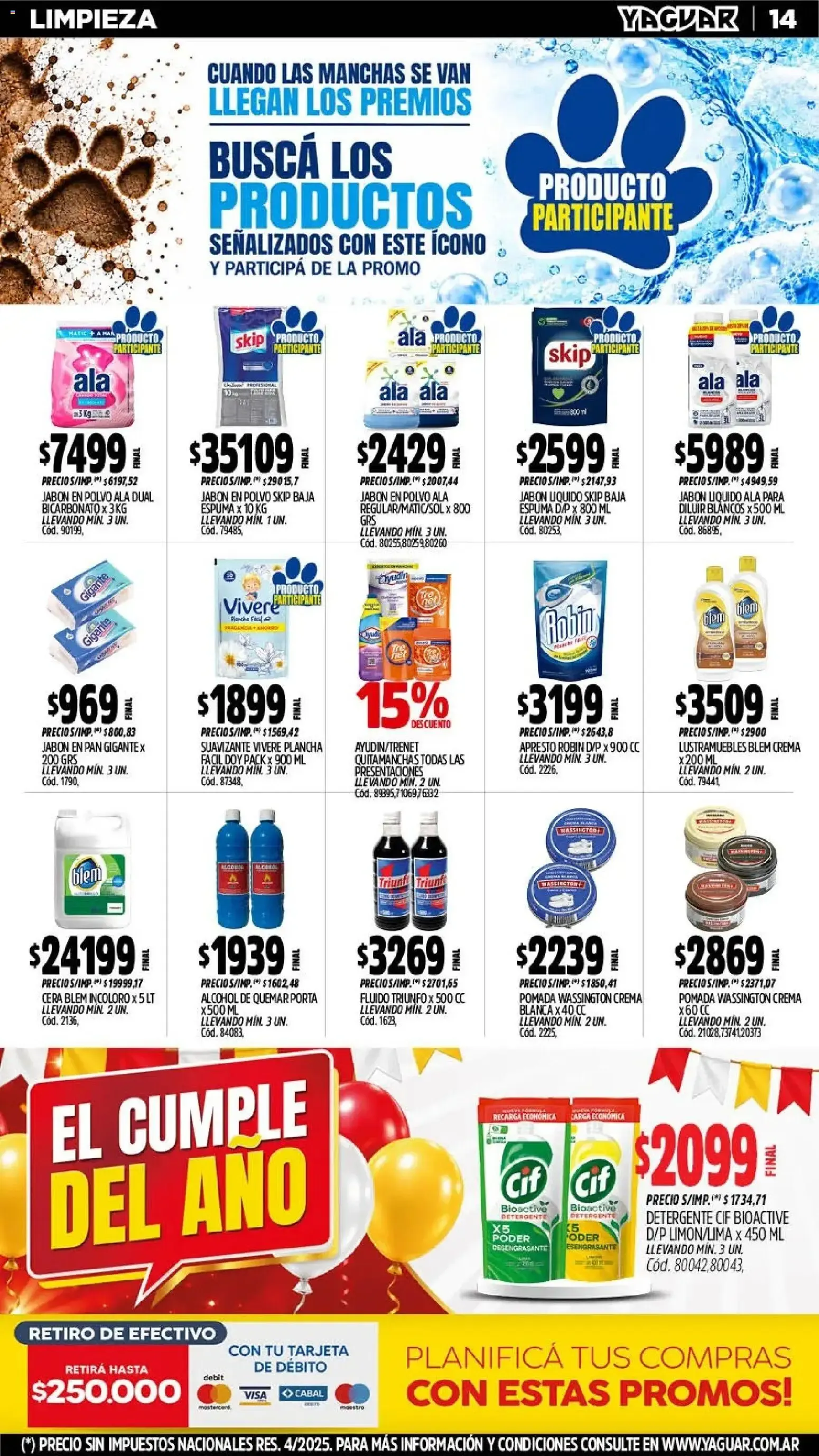Ofertas de Mayorista Yaguar - El Cumple del Año 38 19 de octubre al 24 de octubre 2026 - Página 16 del catálogo