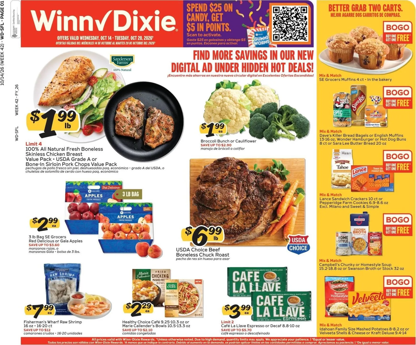 Weekly ad Current Winn-Dixie leaflet valid from Wednesday 10/14/2026 to Tuesday 10/20/2026 from October 14 to October 20 2026 - Page 1