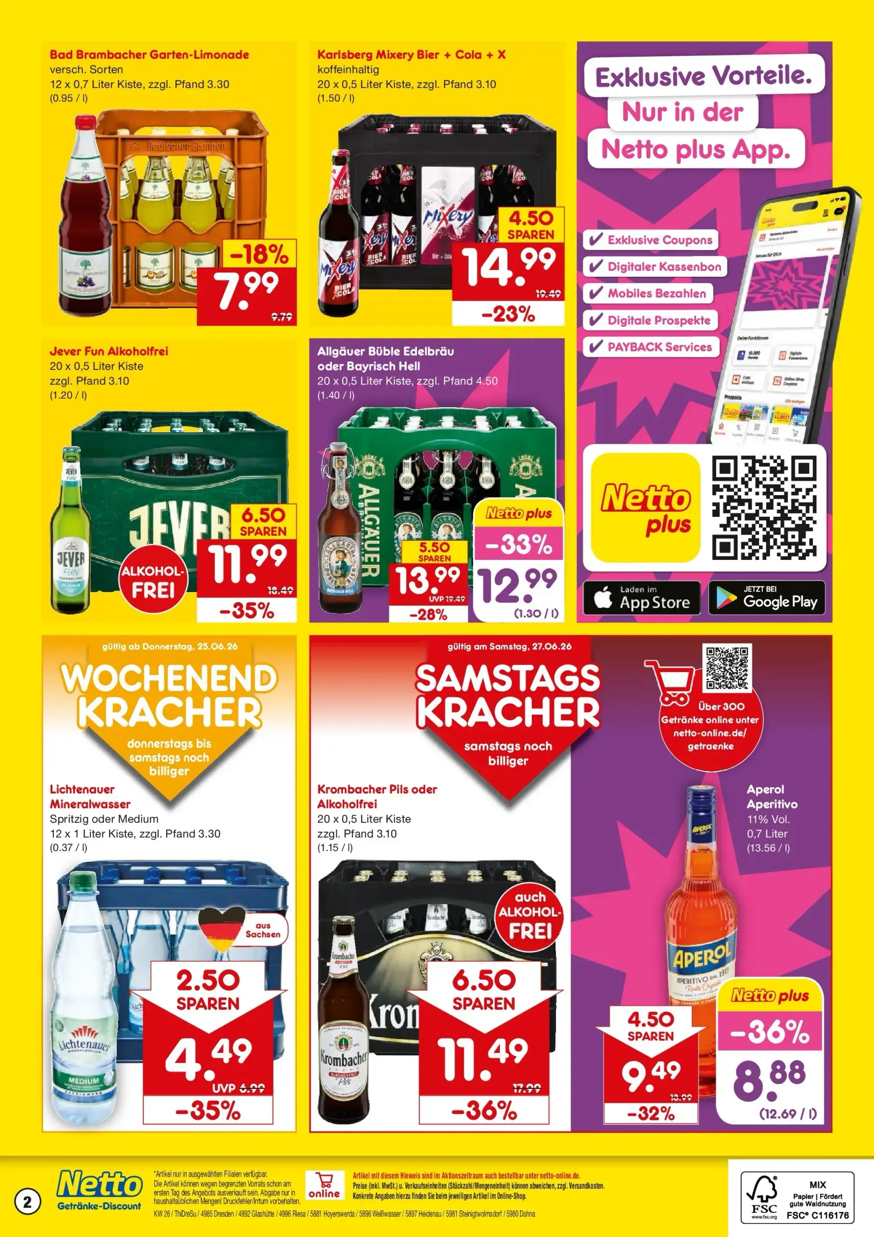 Netto Marken Discount - Dresden, Glashütte-Schlottwitz, Riesa, Hoyerswerda, Weisswasser, Heidenau, Steinigtwolmsdorf, Dohna Prospekt – von Montag 22.06.2026 bis Samstag 27.06.2026 von 22. Juni bis 27. Juni 2026 - Prospekt seite 2