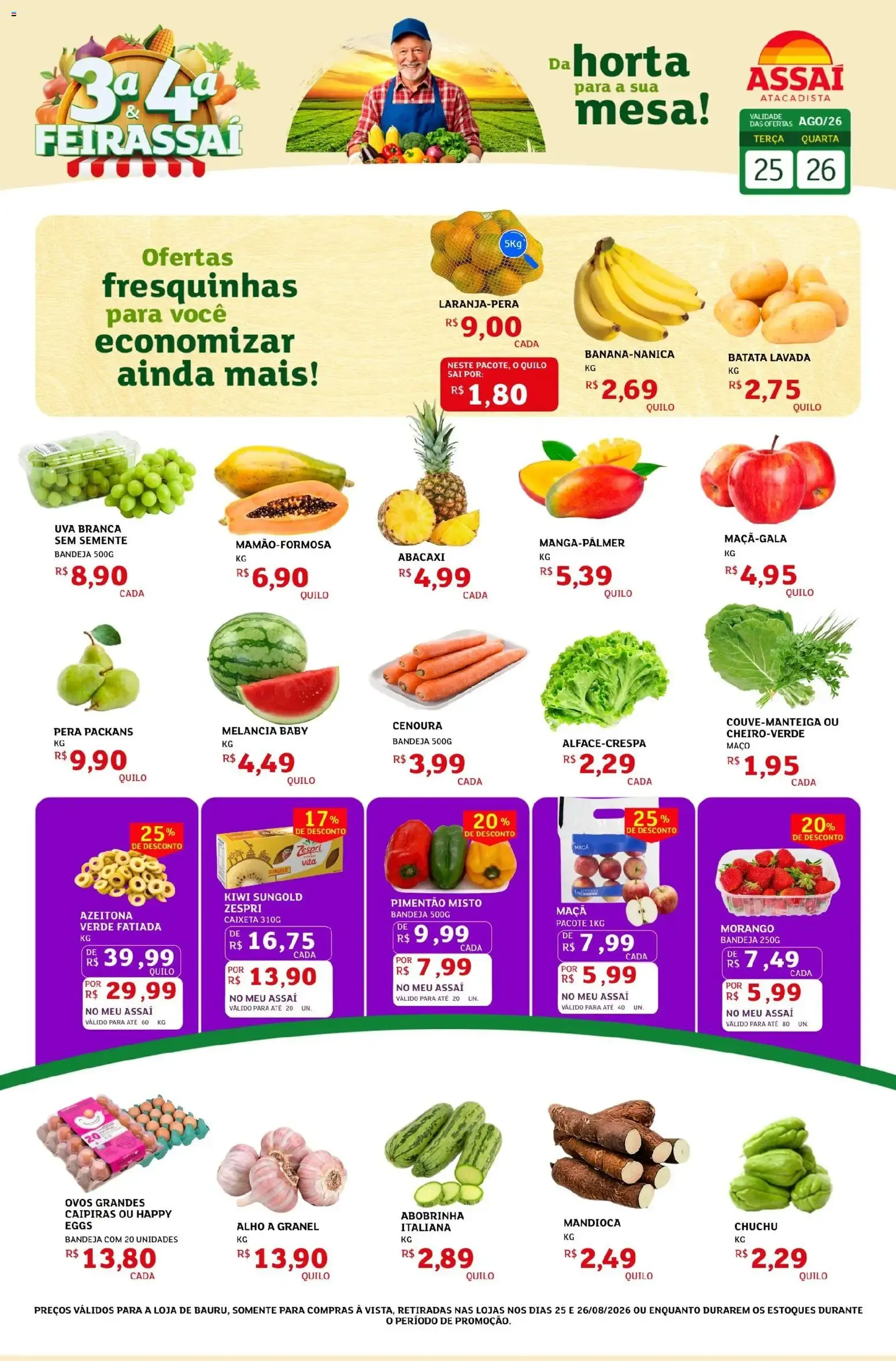 Encarte de Feirassái Assaí Atacadista: Ofertas da Horta 25 de agosto até 26 de agosto 2026 - Pagina 1