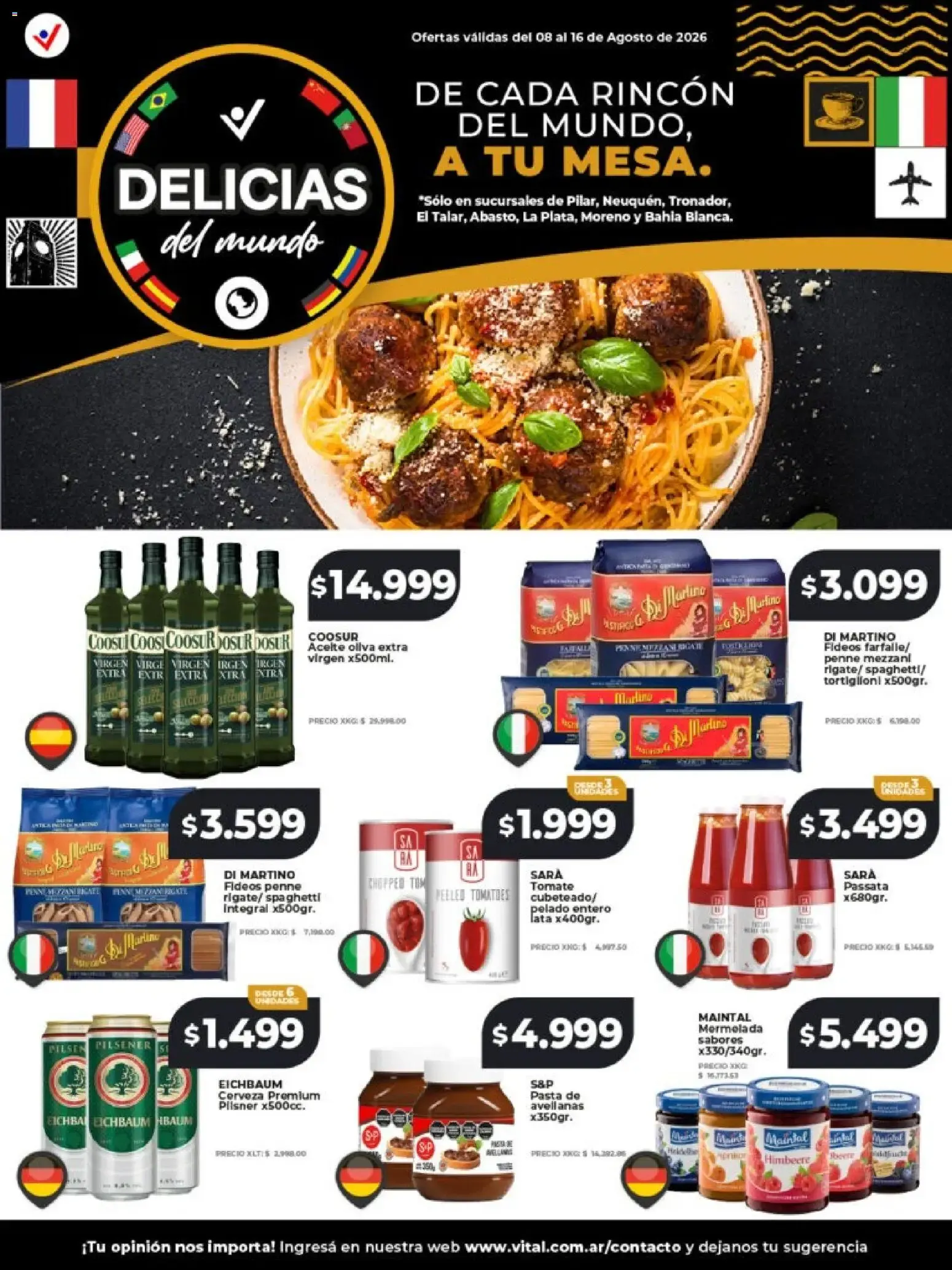 Ofertas de Vital - Delicias del mundo || del 08/08/2026 - 16/08/2026 || Catálogo 8 de agosto al 16 de agosto 2026 - Página 1 del catálogo