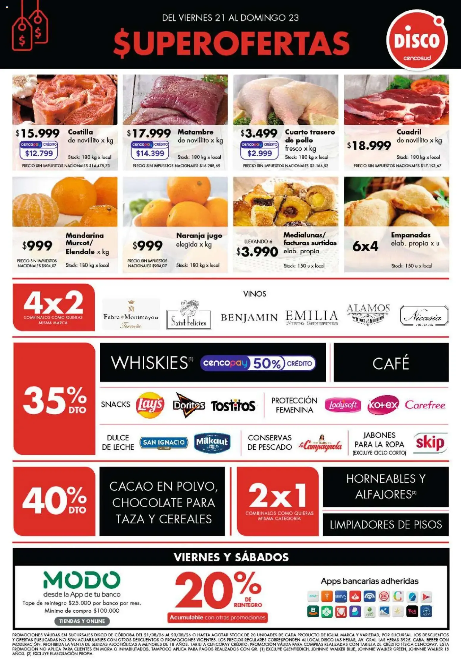 Ofertas de Disco - Superofertas Córdoba 21 de agosto al 23 de agosto 2026 - Página 1 del catálogo