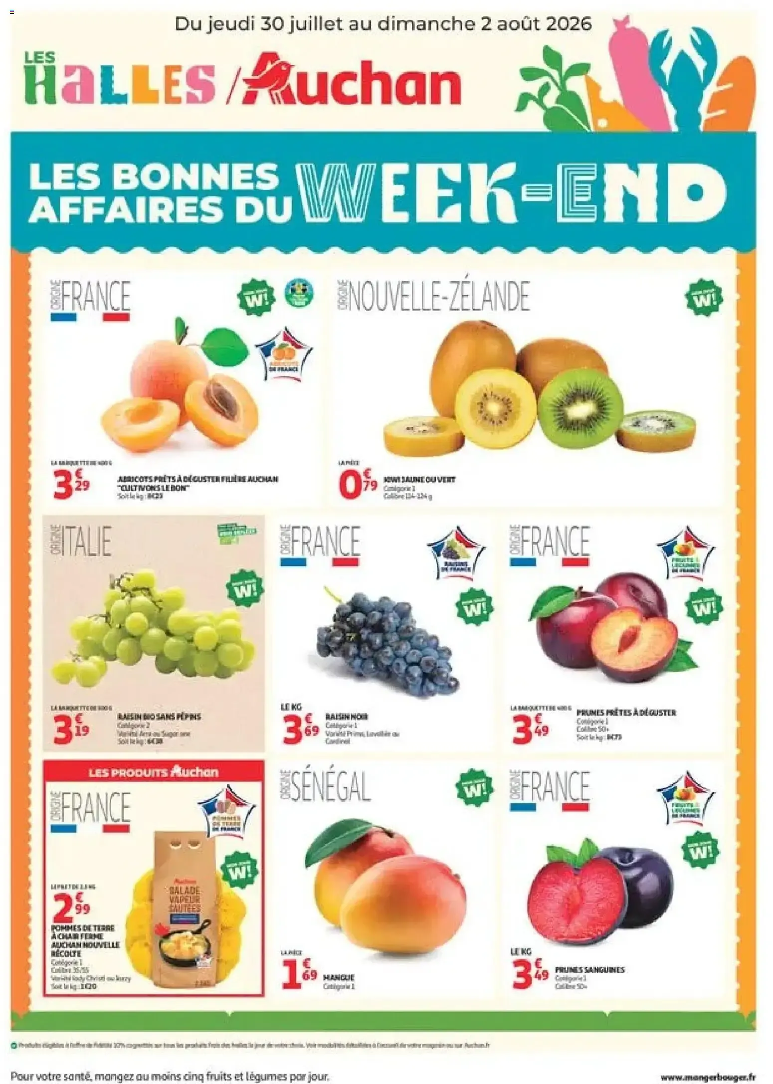 Auchan les bons plans du week-end dans votre hyper à partir du 30/07/2026 - promo en ligne du 30 juillet au 2 août 2026 - Catalogue page 1