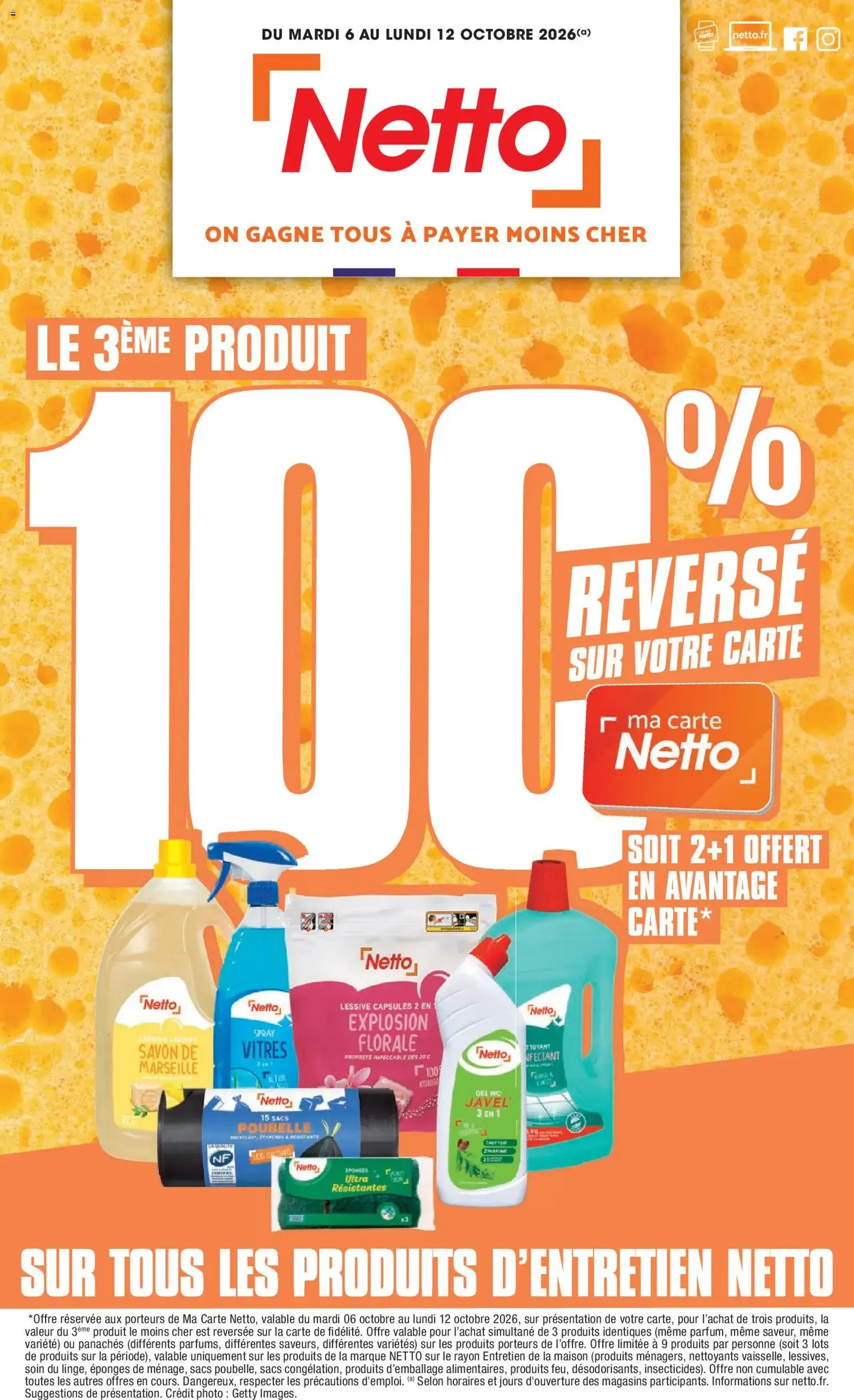 Netto: Le 3ème produit d'entretien 100% remboursé du 6 octobre au 12 octobre 2026 - Catalogue page 1