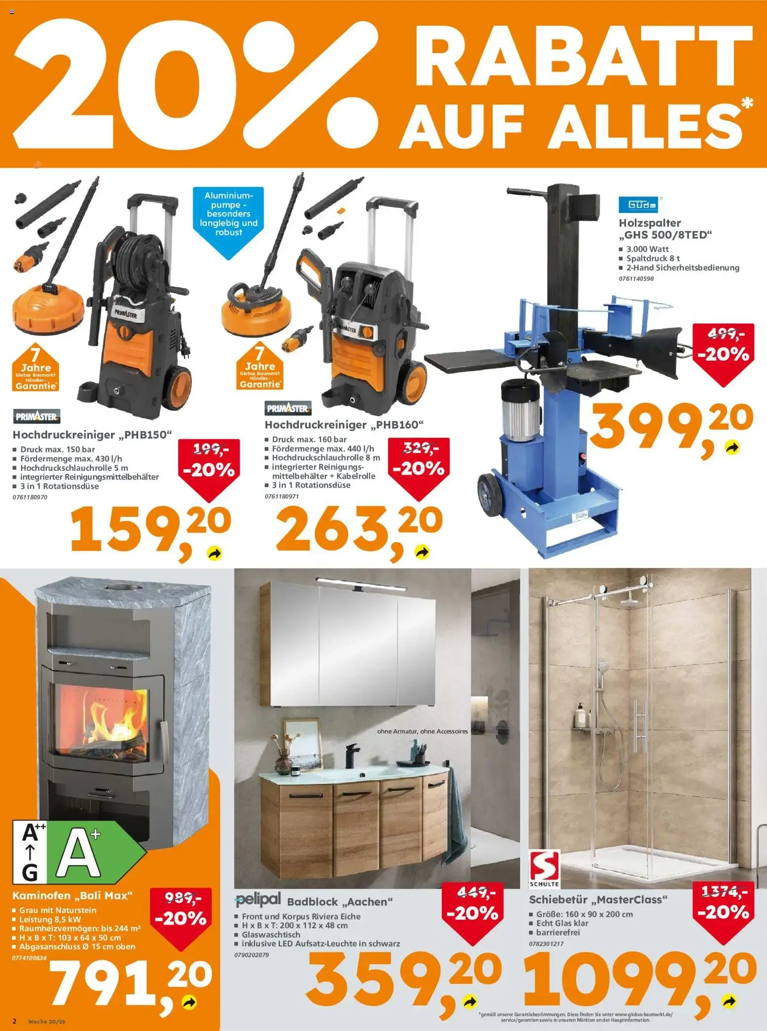 Globus Baumarkt: 20% Rabatt auf alles - Beste Preise jetzt noch besser! von 1. Oktober bis 2. Oktober 2026 - Prospekt seite 2