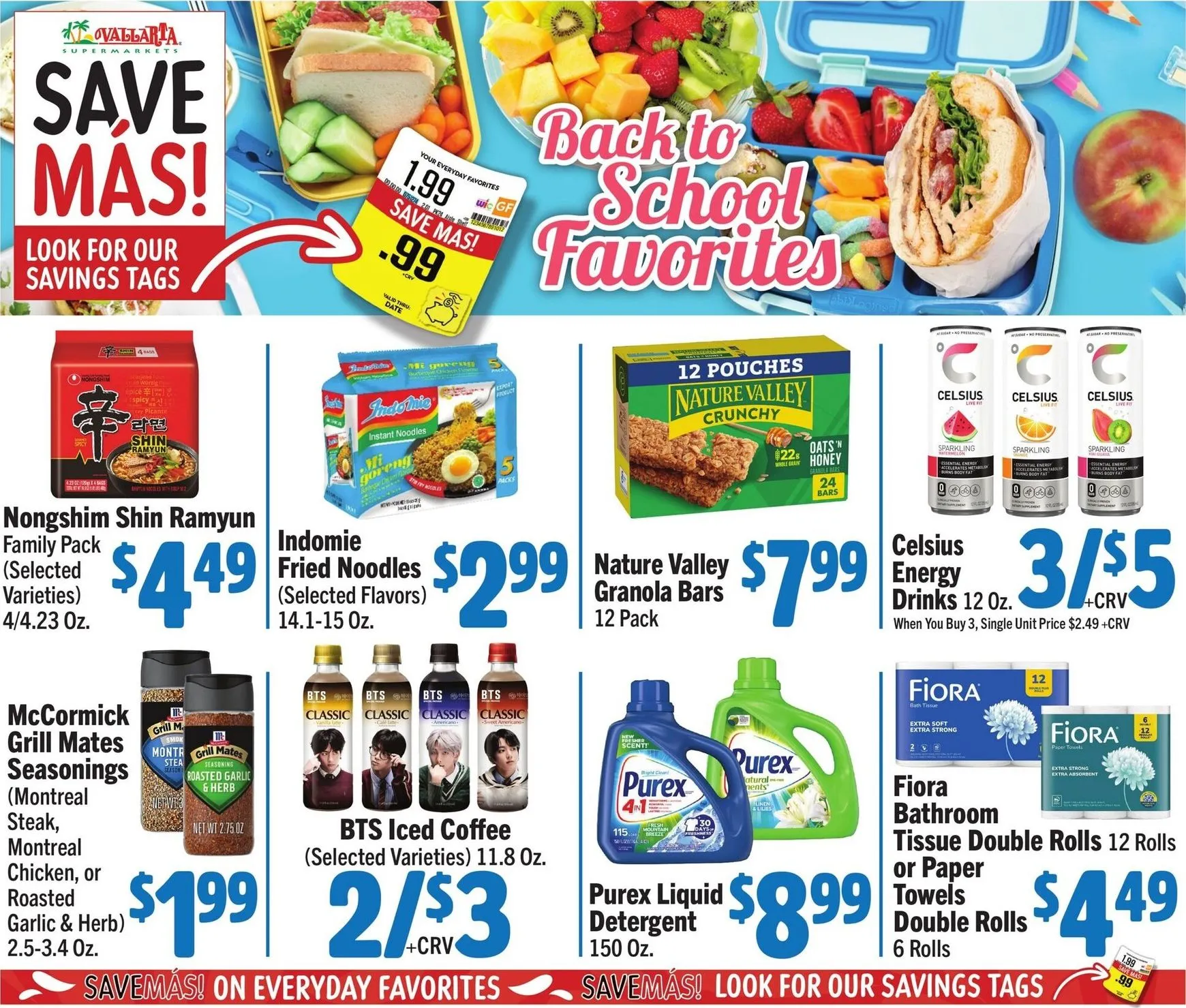 Weekly ad Vallarta Supermarkets - Save Más! Back to School Favorites from July 27 to August 23 2026 - Page 1
