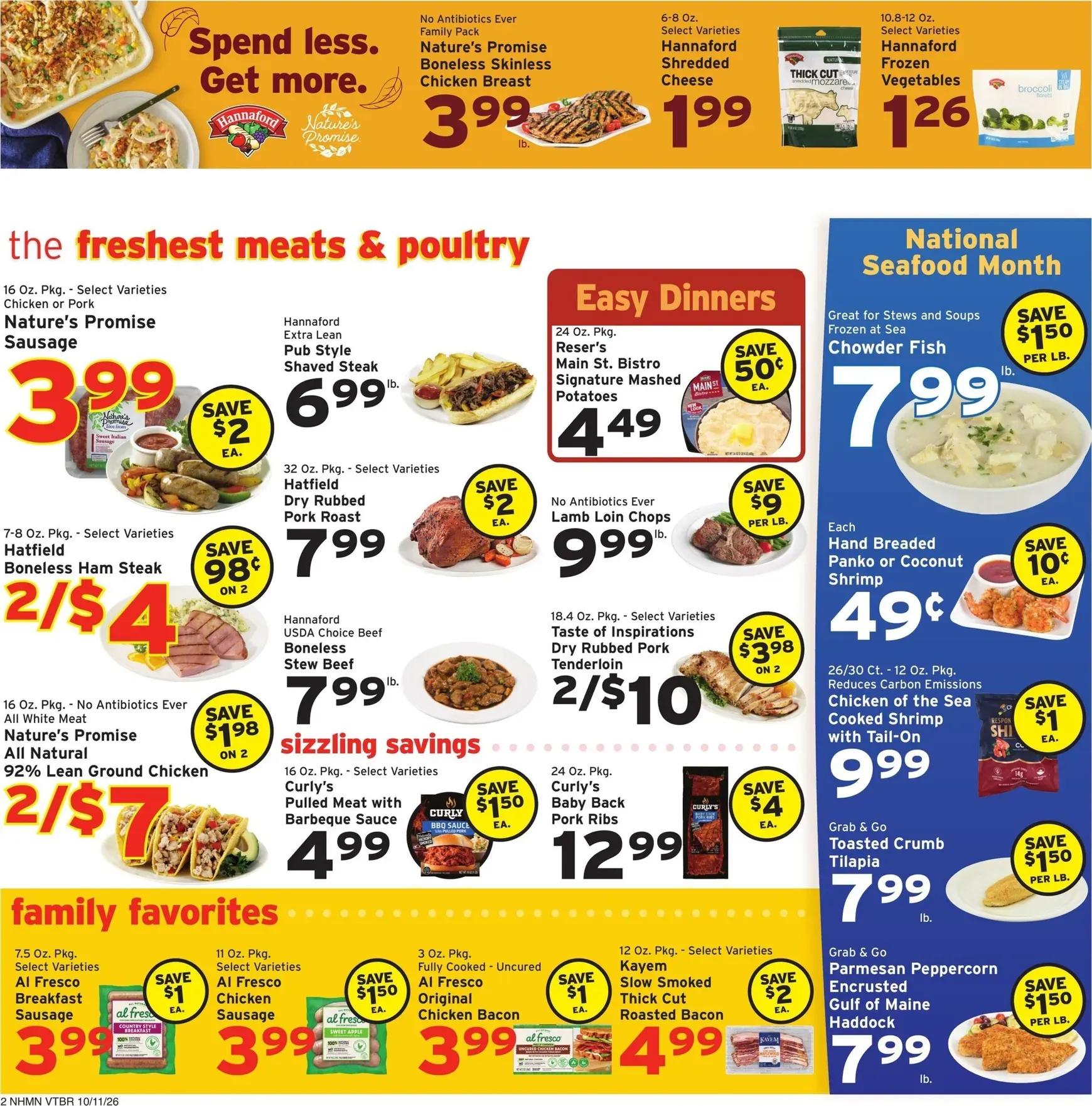 Weekly ad Current Hannaford leaflet valid from Sunday 10/11/2026 to Saturday 10/17/2026 from October 11 to October 17 2026 - Page 2