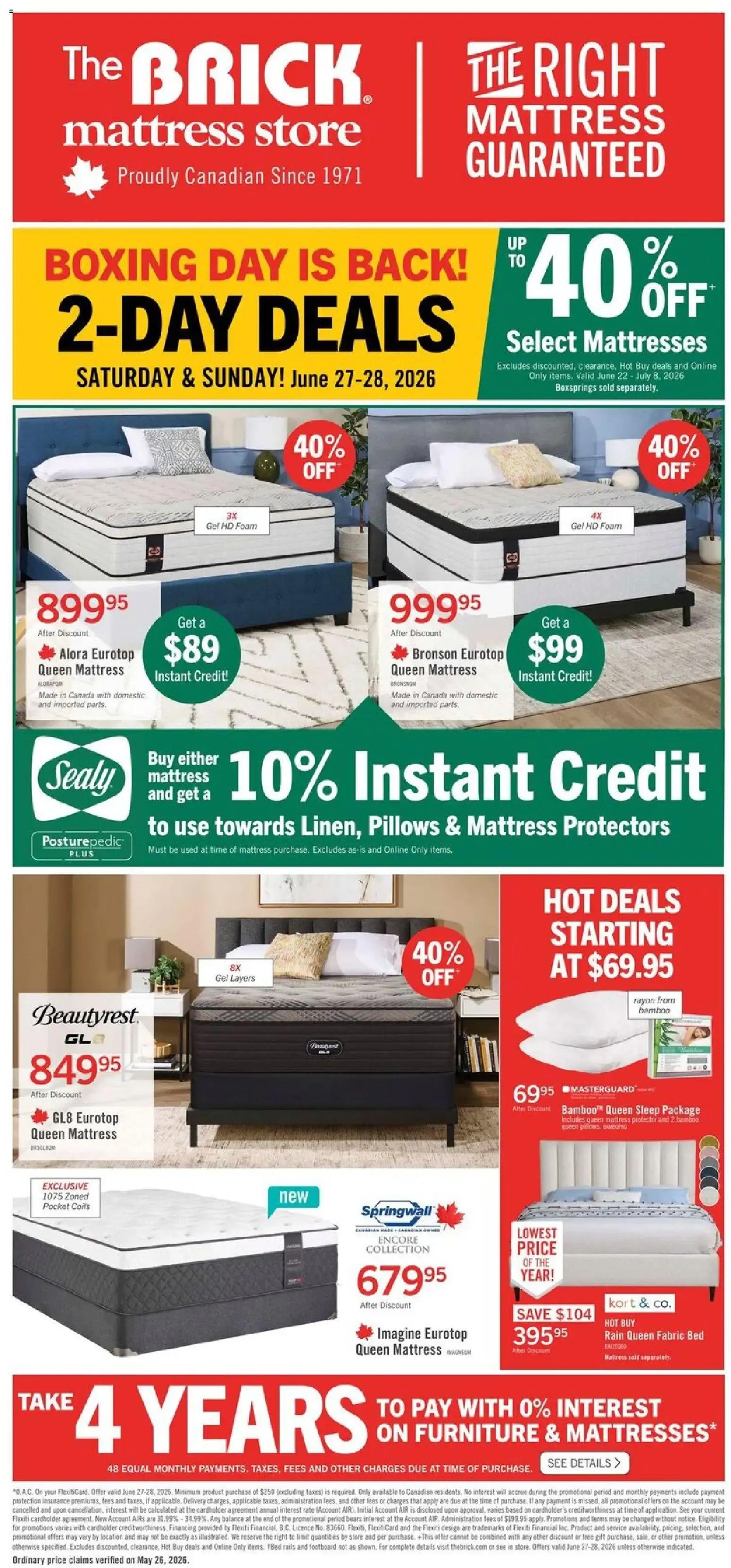 The Brick - Brick Mattress Store from Jun 22, 2026 > weekly specials & deals