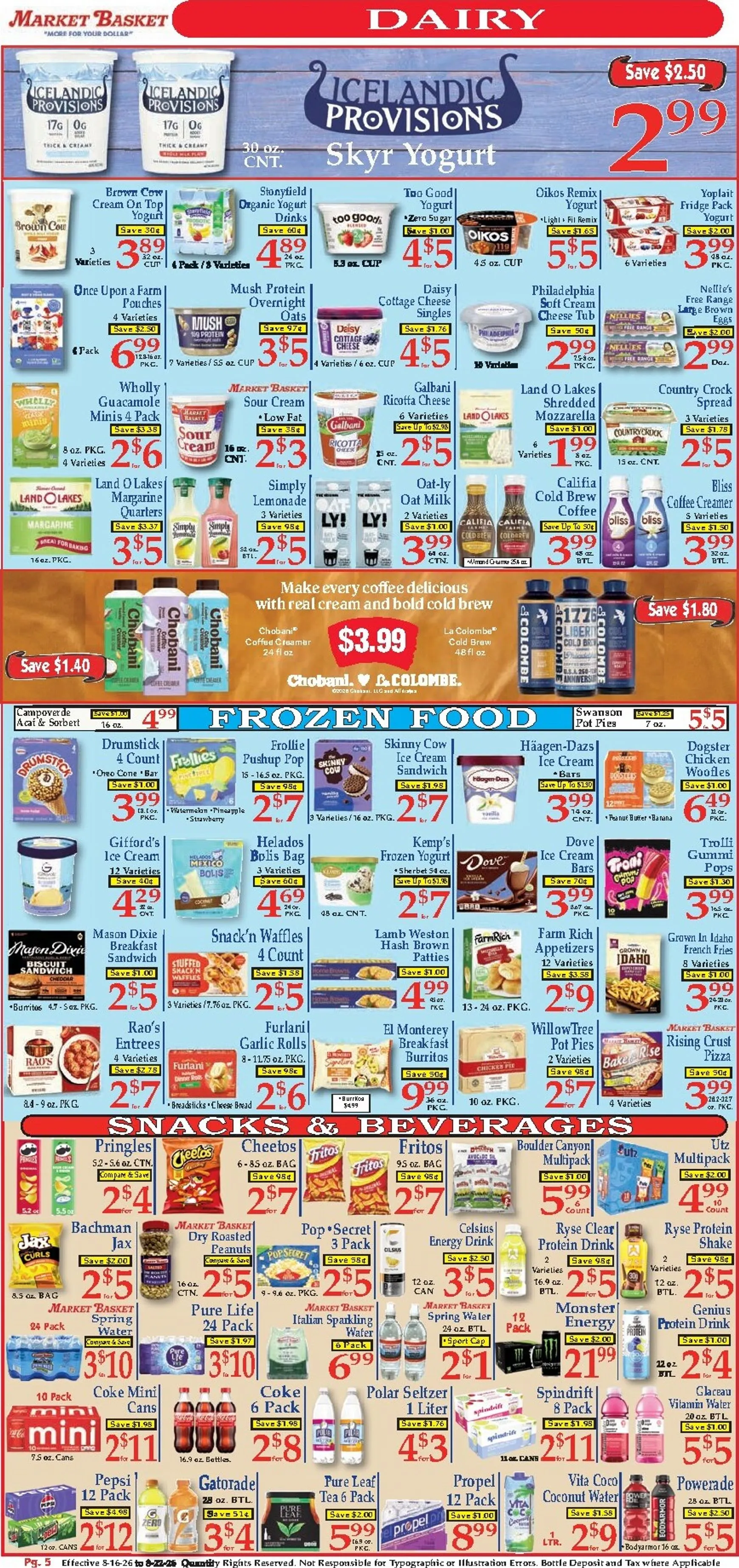 Weekly promotion Current Market Basket leaflet valid from Sunday 08/16/2026 to Saturday 08/22/2026 spanning from August 16 to August 22 2026 - Page 5 for Catalogue 365
