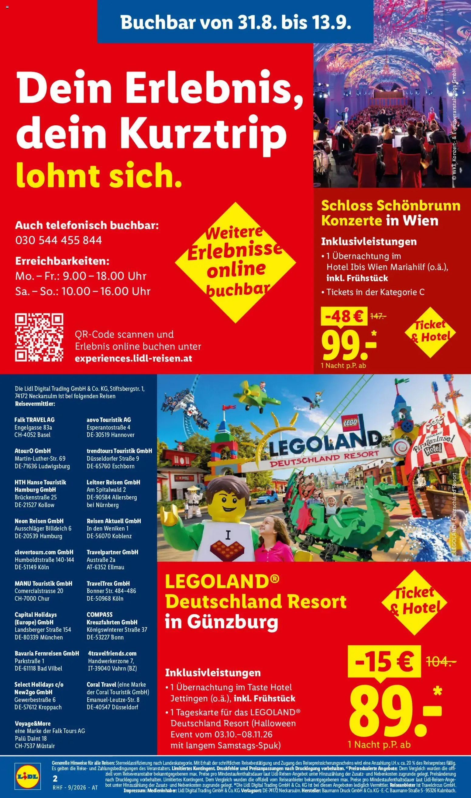 Lidl September Reise - Highlights ab 31.08.2026 - Angebote ab donnerstag von 31. August bis 30. September 2026 - Flugblätt seite 2