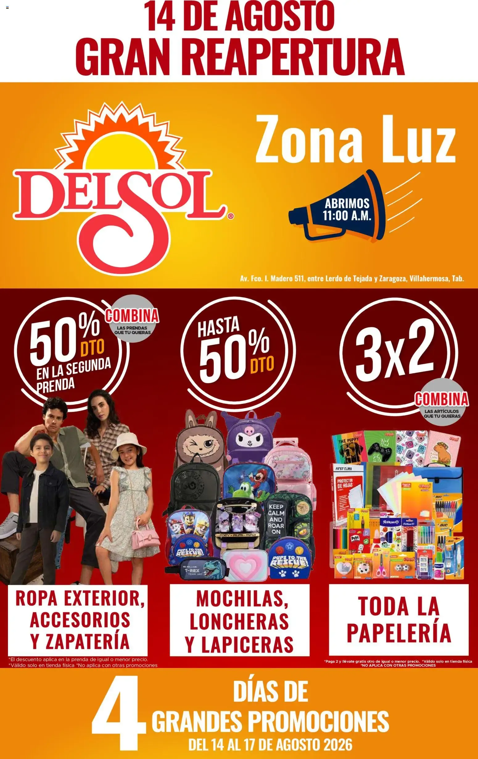 Catálogo de Del Sol Gran Reapertura y 4 Días de Grandes Promociones 14 de agosto al 17 de agosto 2026 - Pagina 1