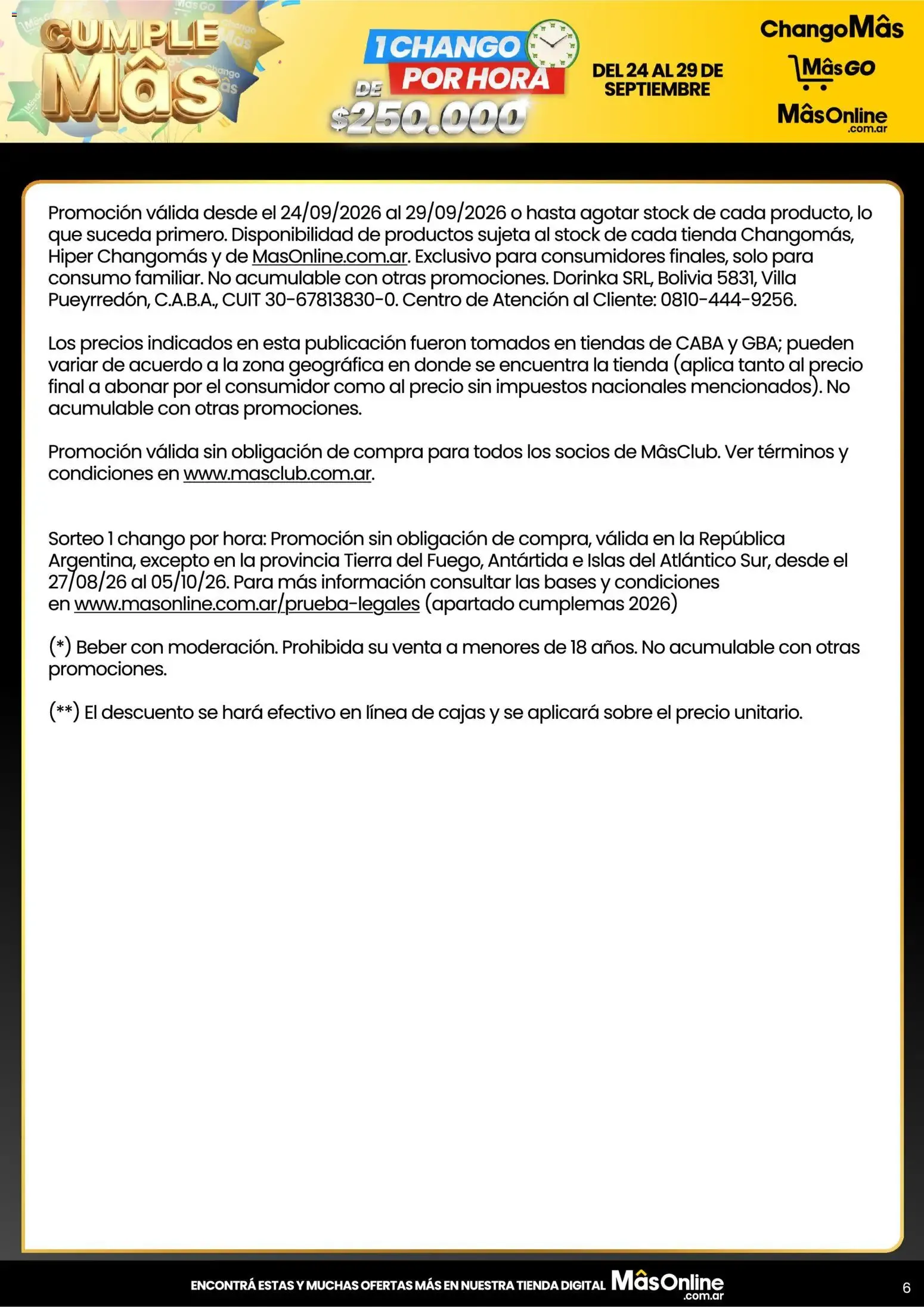 Ofertas de Changomas - Promos del finde || del 24/09/2026 - 29/09/2026 || Catálogo 24 de septiembre al 29 de septiembre 2026 - Página 6 del catálogo