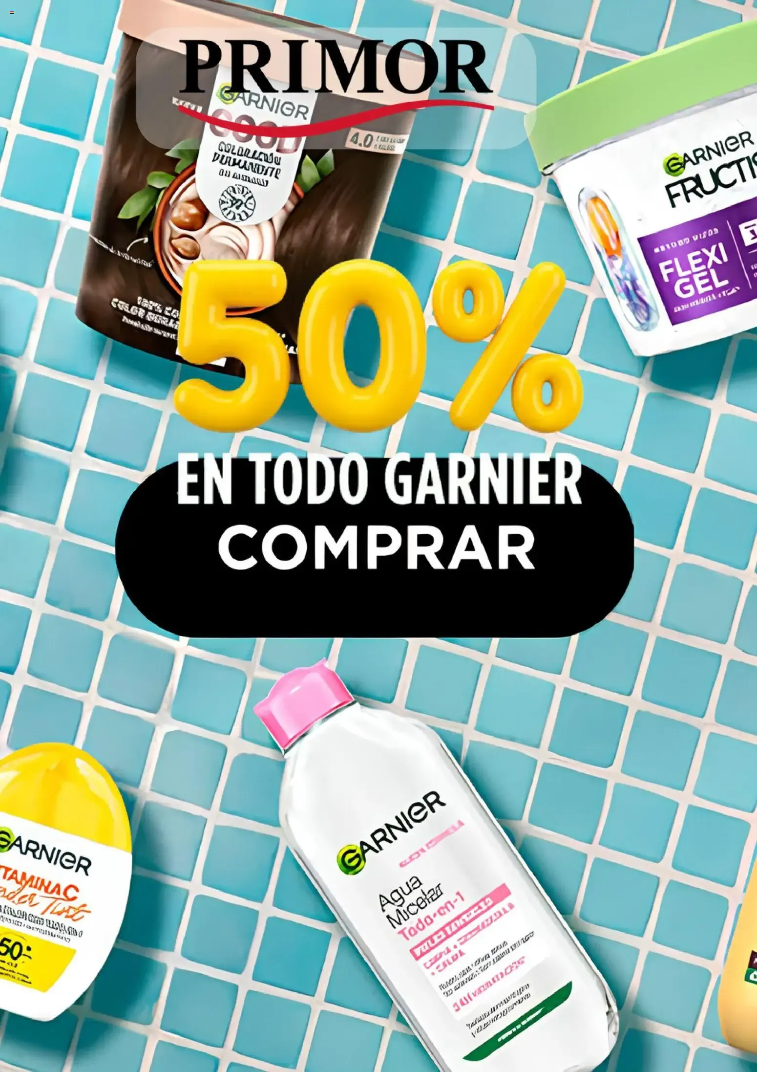 Catálogo de 50% en todo Garnier en Primor 11 de agosto al 11 de septiembre 2026 - Página 1