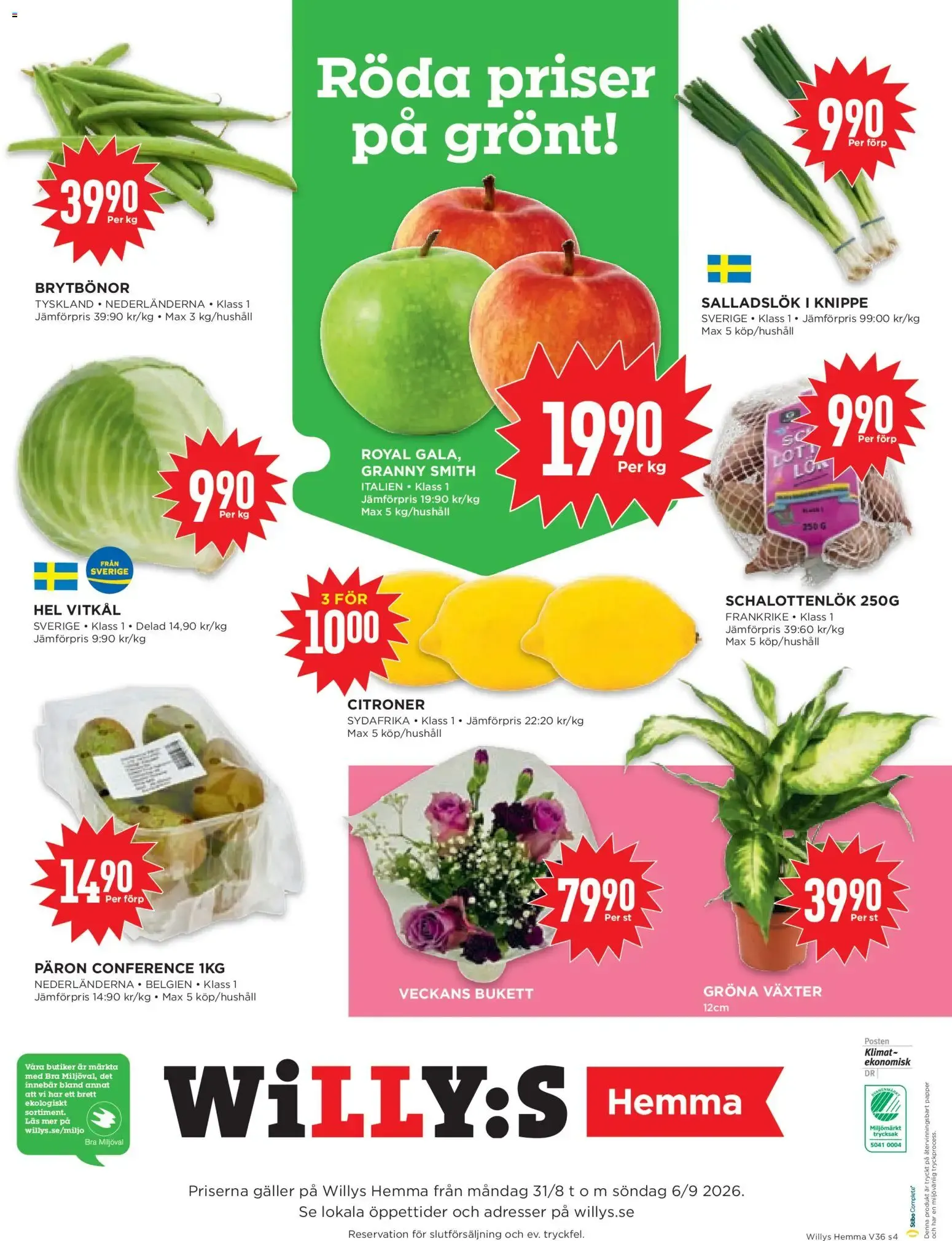 Willys erbjudanden Hemma från 31/08/2026 - 06/09/2026 > Reklamblad nuvarande rabatter från 31 augusti till 6 september 2026 - Reklamblad sidor 4
