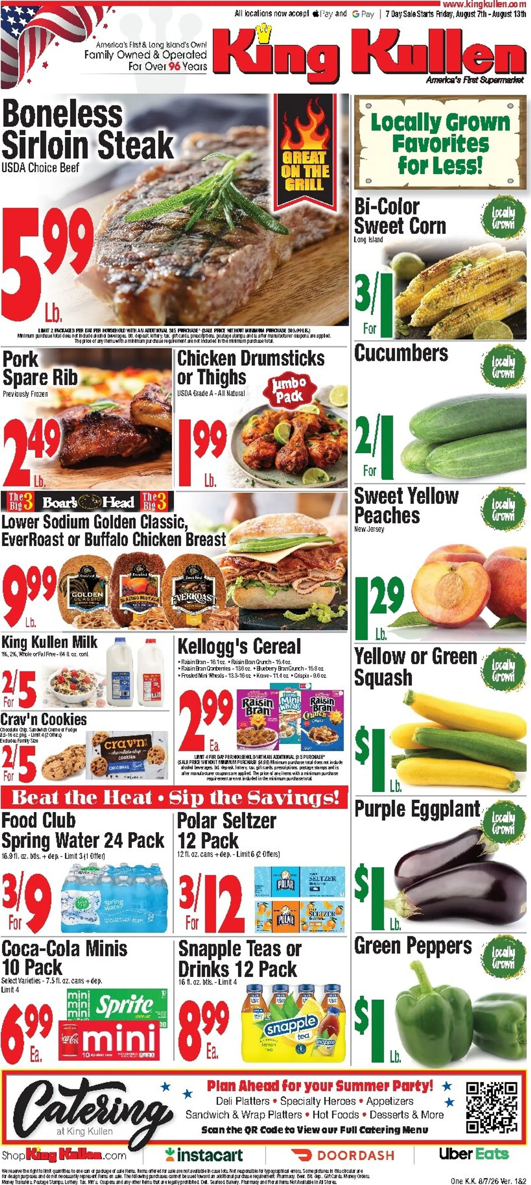 Weekly ad Current King Kullen leaflet valid from Friday 08/07/2026 to Thursday 08/13/2026 from August 7 to August 13 2026 - Page 1