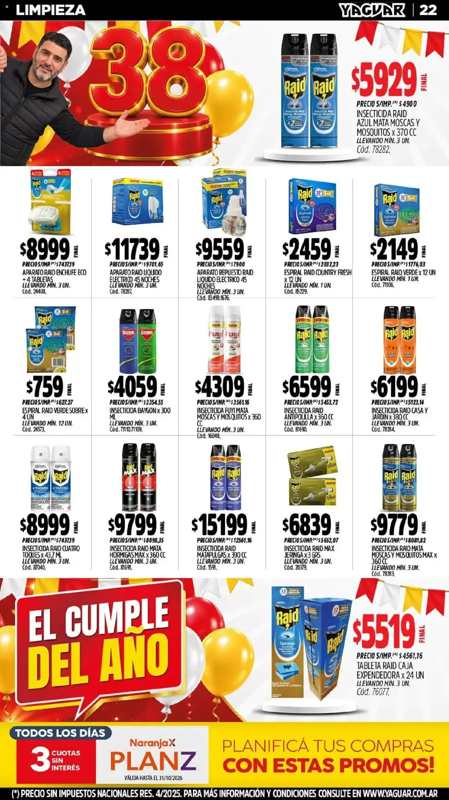 Ofertas de Mayorista Yaguar - El Cumple del Año 38 - Ofertas para Chaco 5 de octubre al 10 de octubre 2026 - Página 20 del catálogo