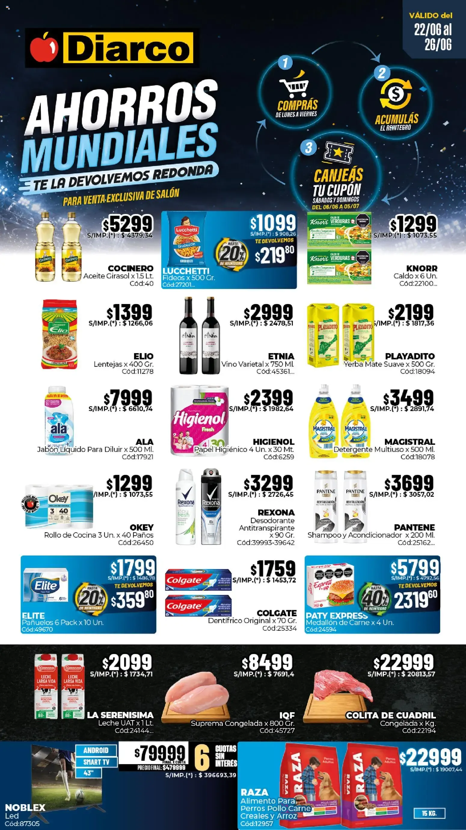 Ofertas de Diarco Ahorros Mundiales 22 de junio al 26 de junio 2026 - Página 1 del catálogo
