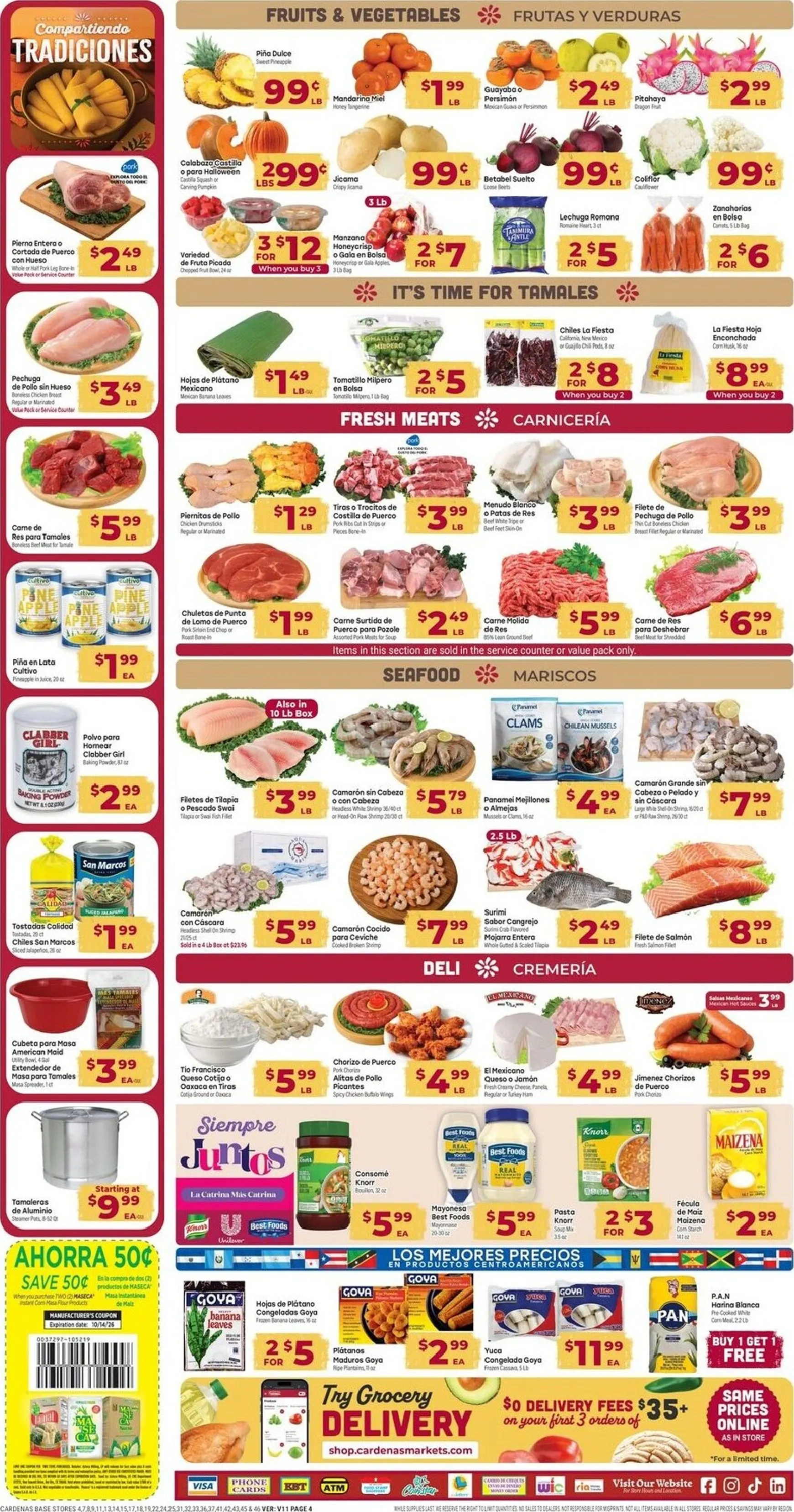 Weekly promotion Cardenas Markets Leaflet October 2026 spanning from October 7 to October 13 2026 - Page 4 for Catalogue 365