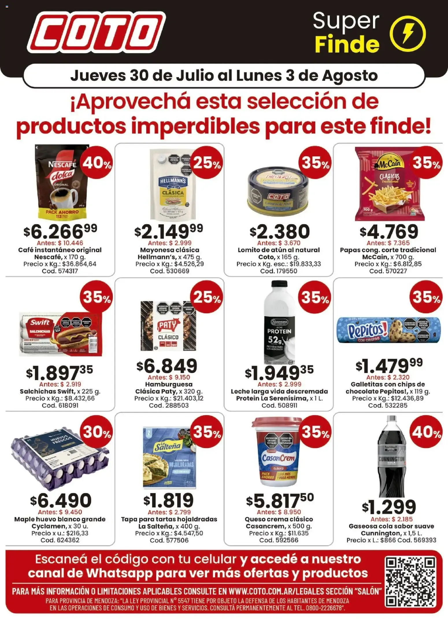Ofertas de Coto Super Finde: ¡Aprovechá esta selección de productos imperdibles! 30 de julio al 3 de agosto 2026 - Página 1 del catálogo