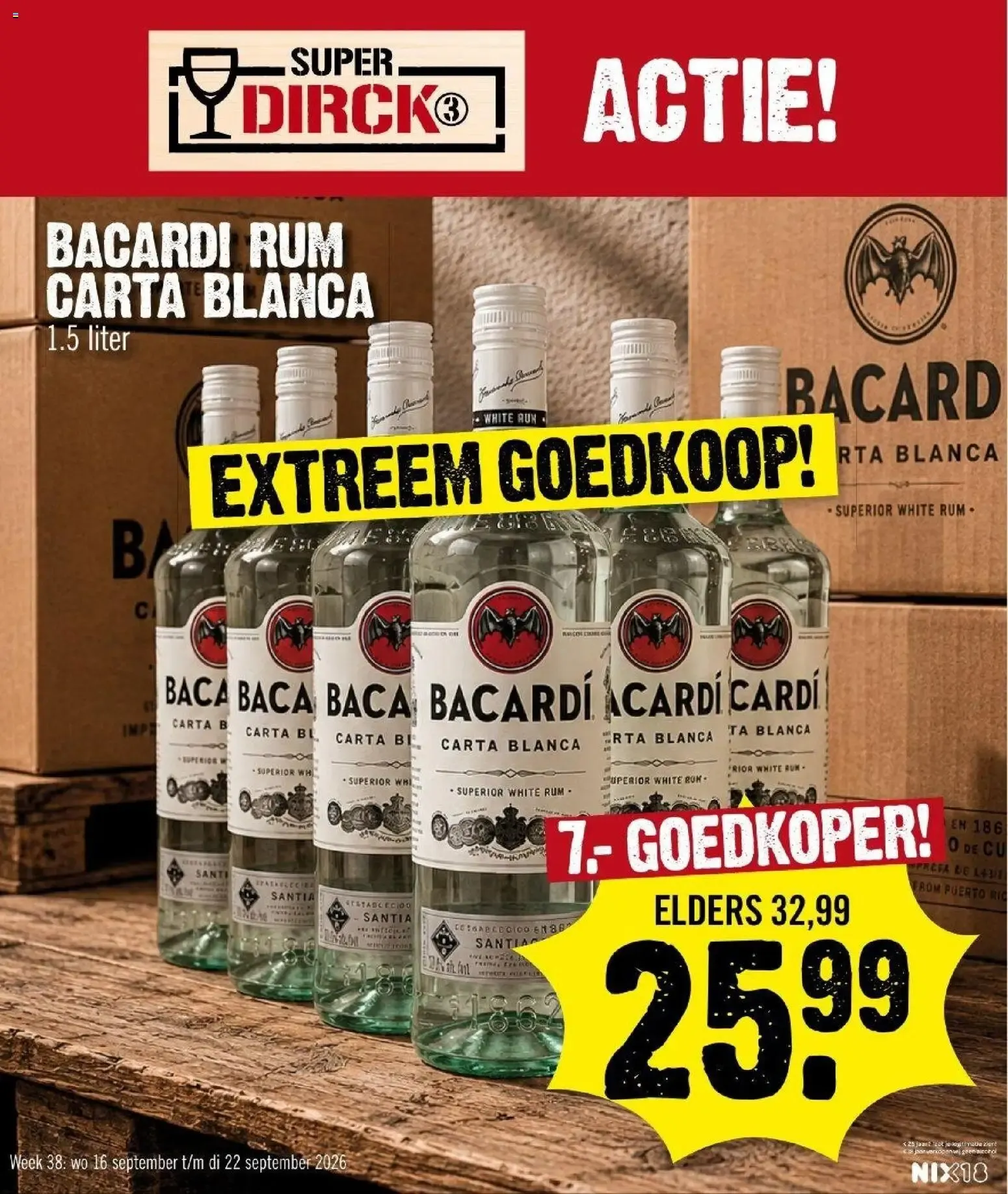 Super Dirck Actie: Bacardi Rum Carta Blanca 1.5 Liter van 16 september tot 22 september 2026 - Folder pagina 1