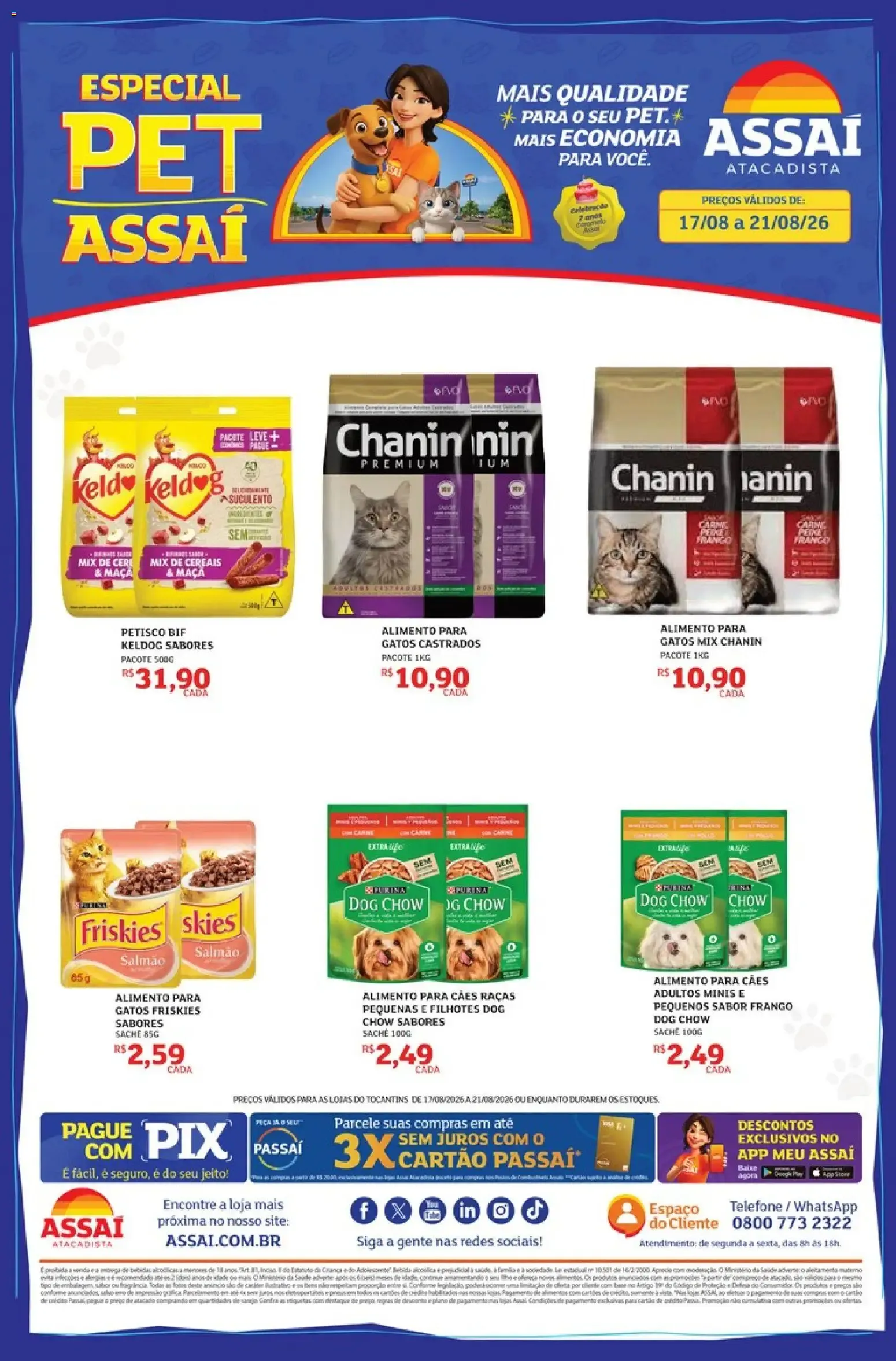 Encarte de Especial Pet Assaí - Ofertas Assaí Atacadista 17 de agosto até 21 de agosto 2026 - Pagina 1