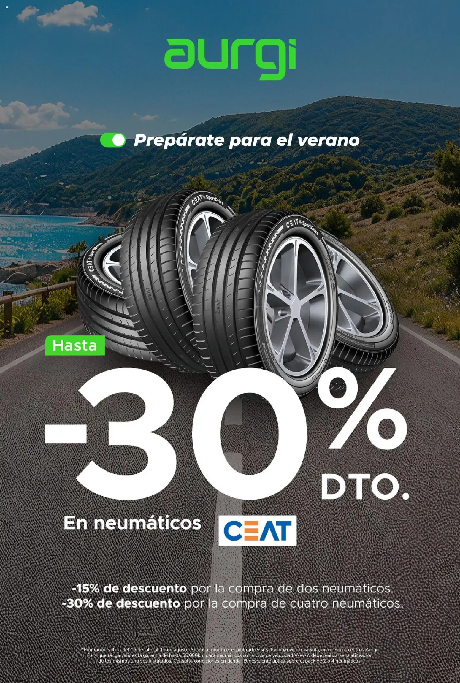 Catálogo de Aurgi - Prepárate para el verano: Hasta 30% DTO. en neumáticos CEAT 16 de julio al 17 de agosto 2026 - Página 1