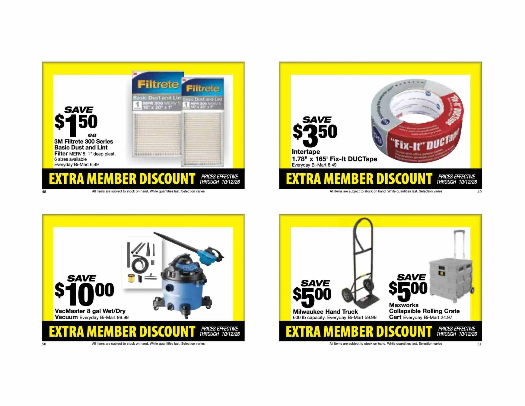 Weekly promotion Future Bi-Mart - Extra member discount flyer valid from Thursday 10/01/2026 to Monday 10/12/2026 spanning from October 1 to October 12 2026 - Page 14 for Catalogue 365