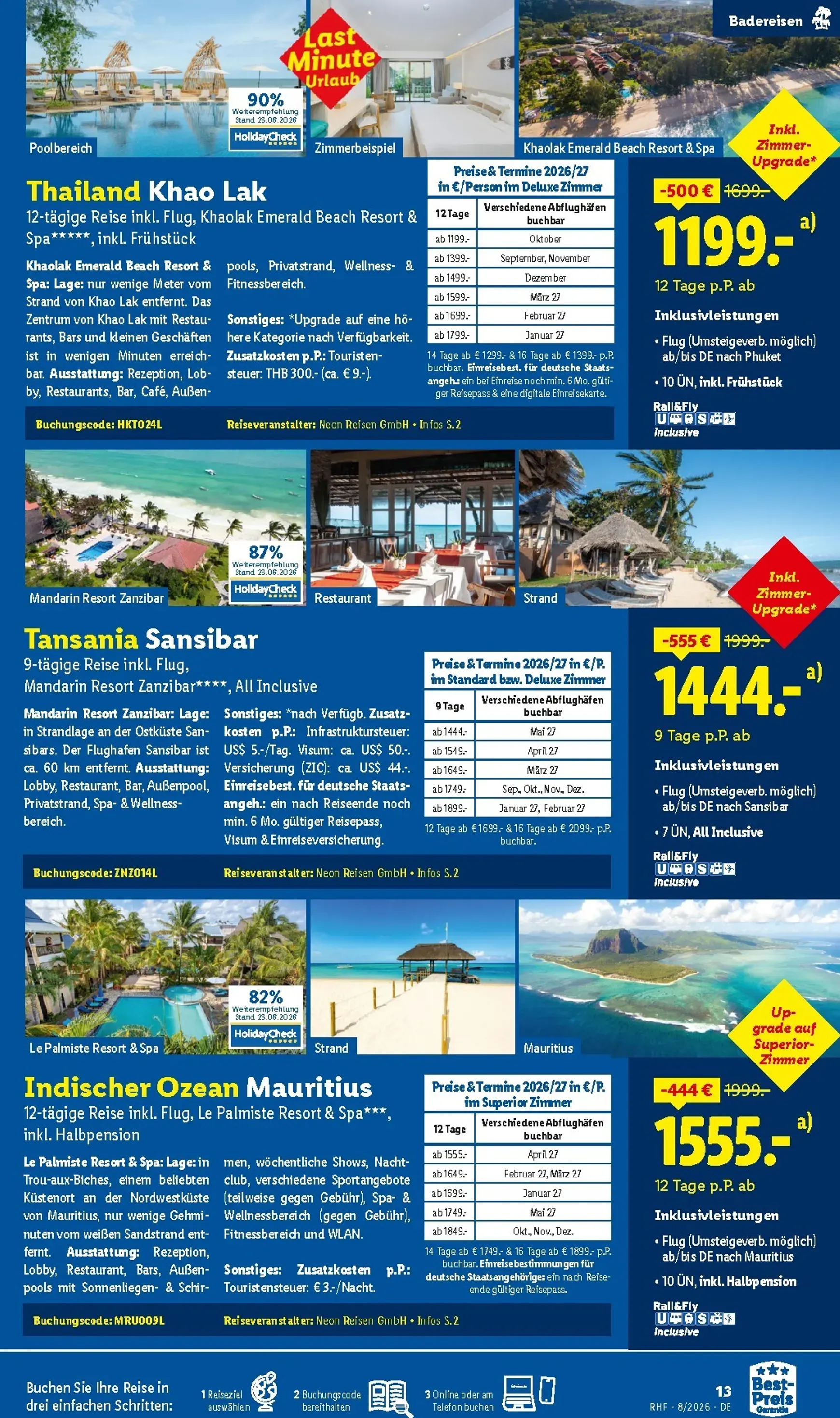 Lidl August Reise-Highlights Prospekt – von Mittwoch 29.07.2026 bis Montag 31.08.2026 von 29. Juli bis 31. August 2026 - Prospekt seite 13